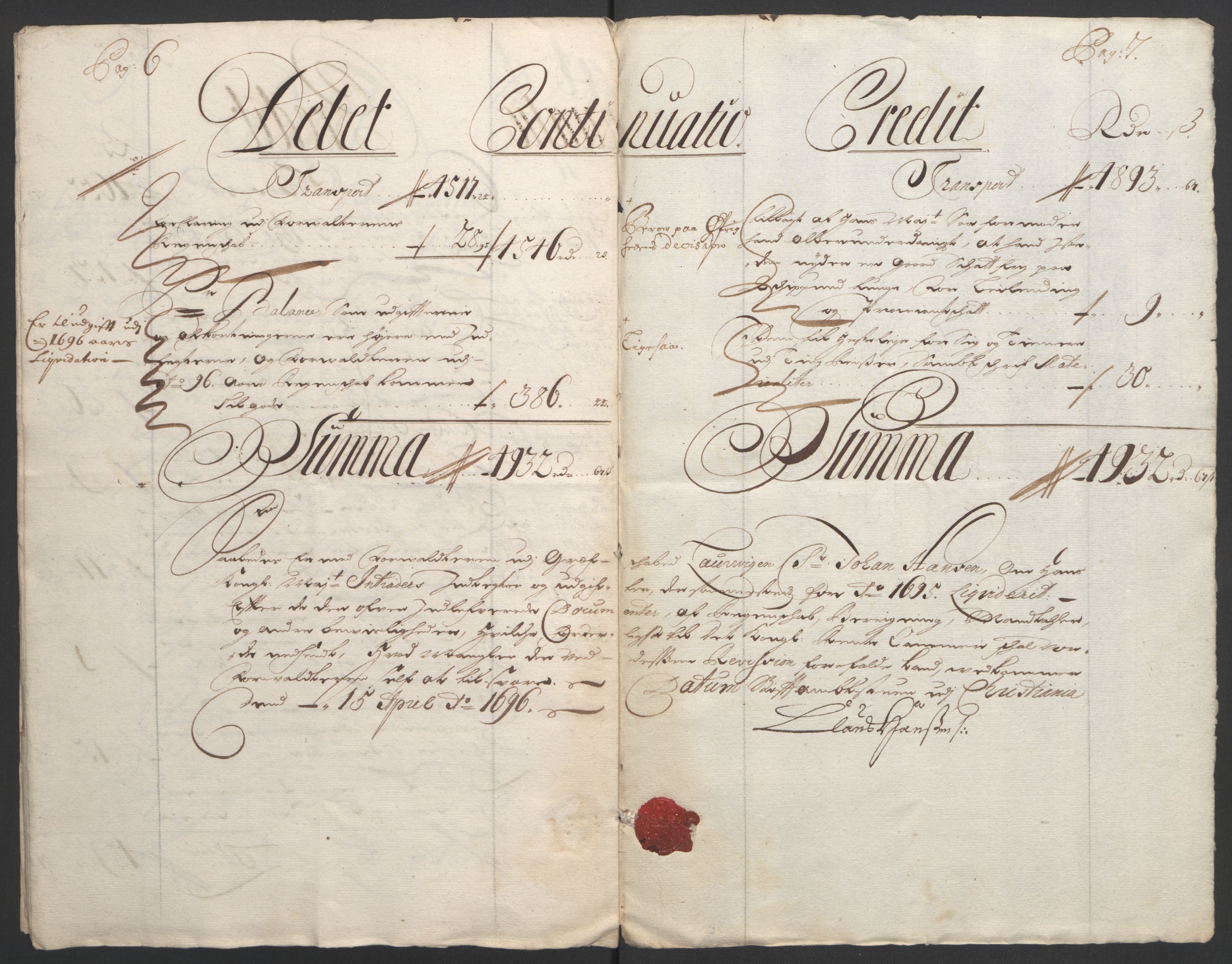 Rentekammeret inntil 1814, Reviderte regnskaper, Fogderegnskap, AV/RA-EA-4092/R33/L1974: Fogderegnskap Larvik grevskap, 1693-1695, p. 197