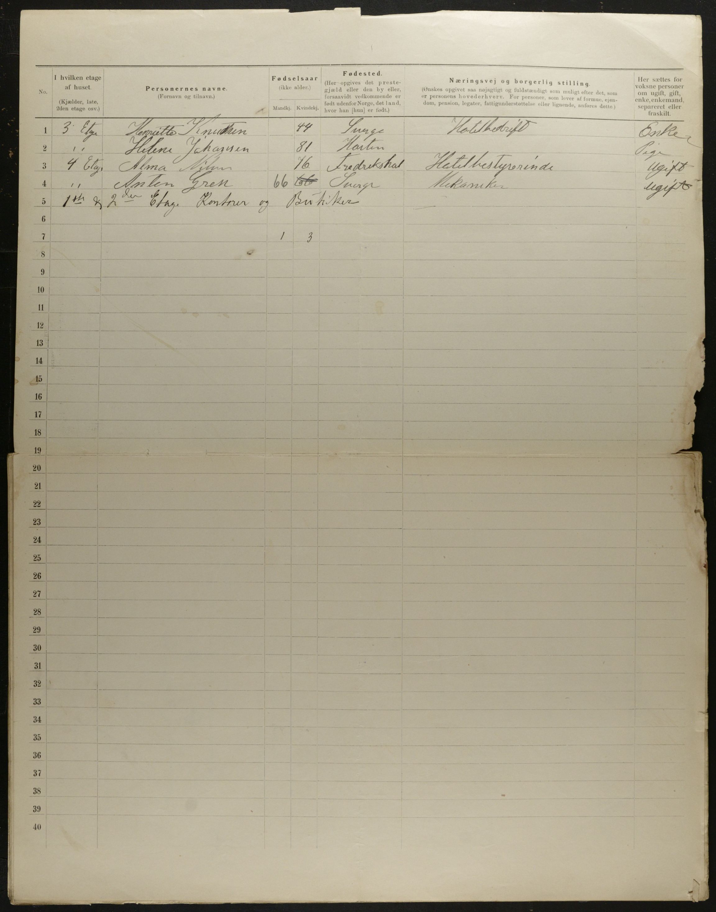 OBA, Municipal Census 1901 for Kristiania, 1901, p. 7586