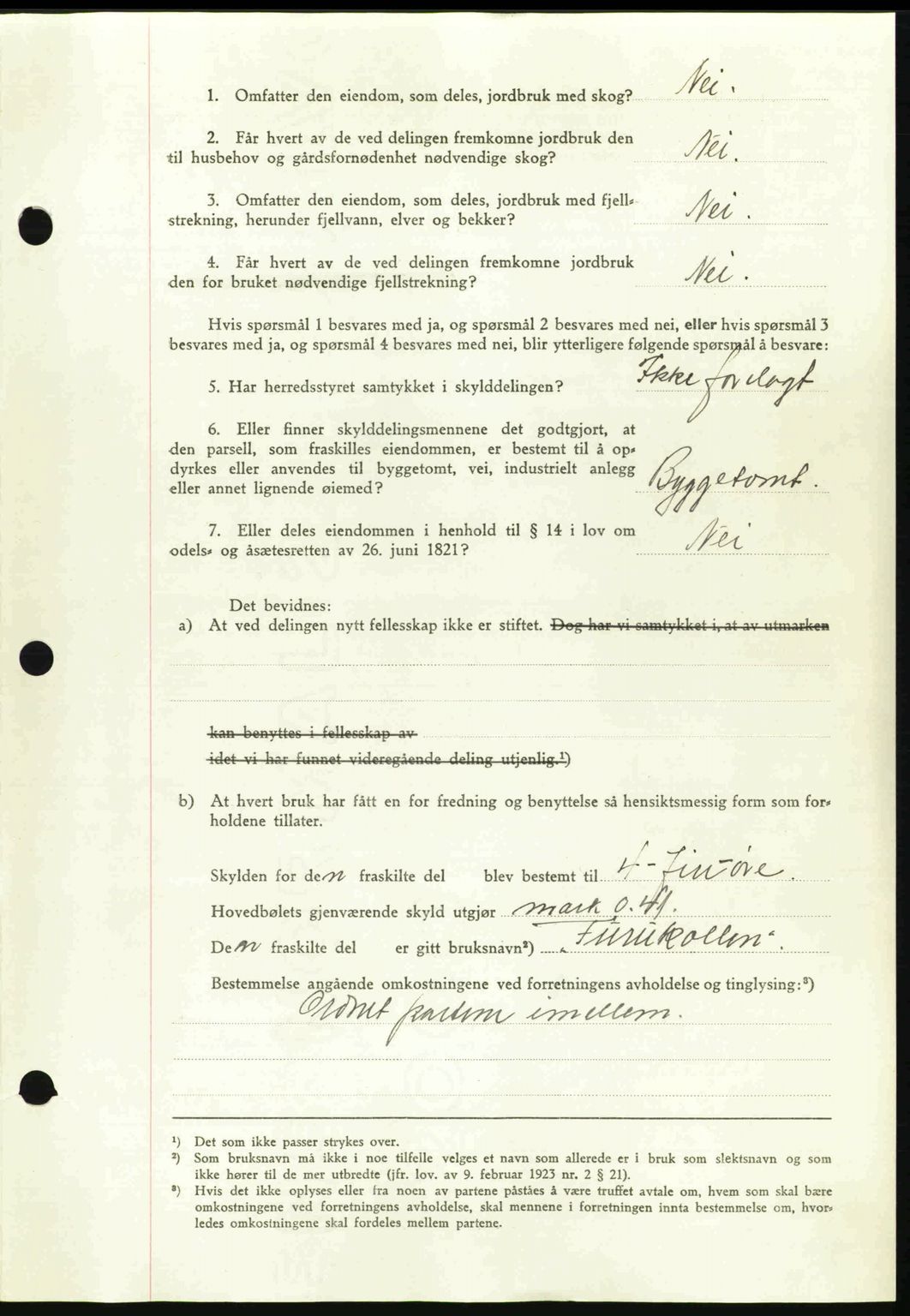 Nordmøre sorenskriveri, AV/SAT-A-4132/1/2/2Ca: Mortgage book no. A95, 1943-1943, Diary no: : 656/1943