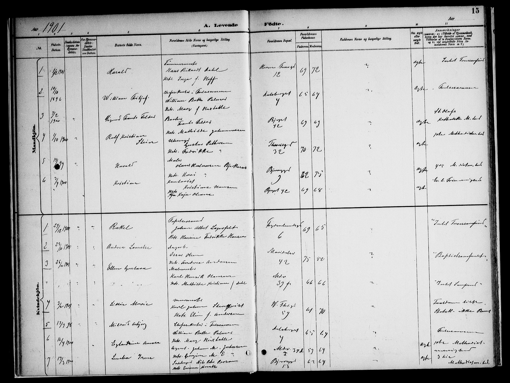 Gamle Aker prestekontor Kirkebøker, AV/SAO-A-10617a/F/L0010: Parish register (official) no. 10, 1892-1960, p. 15