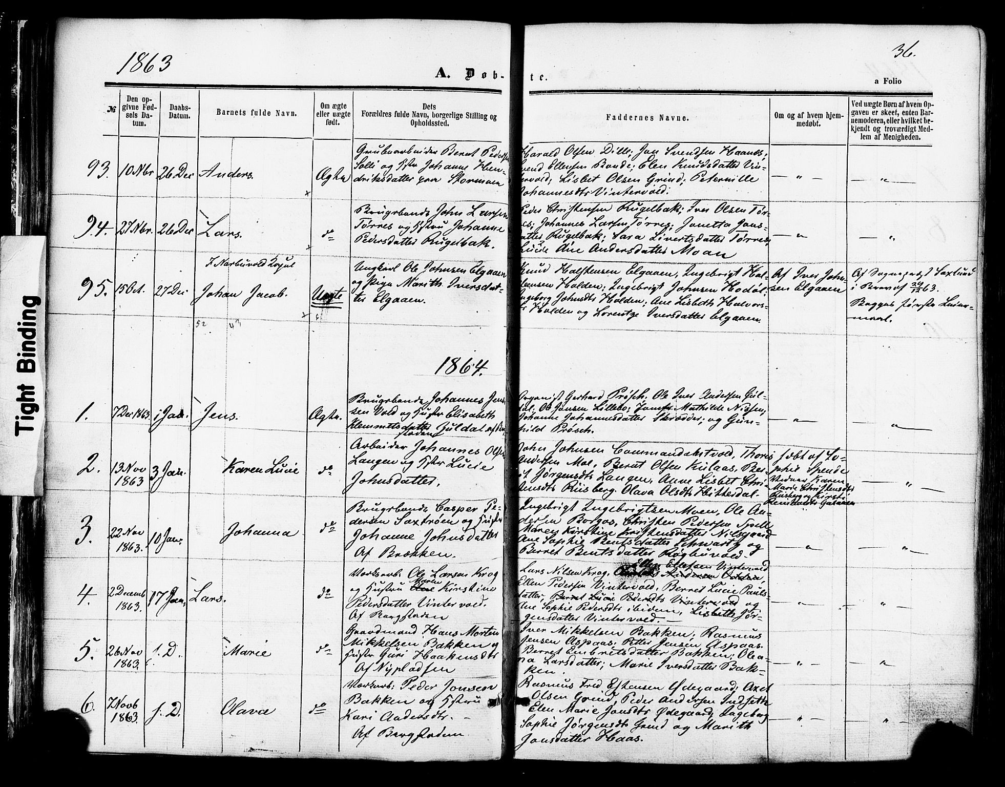 Ministerialprotokoller, klokkerbøker og fødselsregistre - Sør-Trøndelag, SAT/A-1456/681/L0932: Parish register (official) no. 681A10, 1860-1878, p. 36