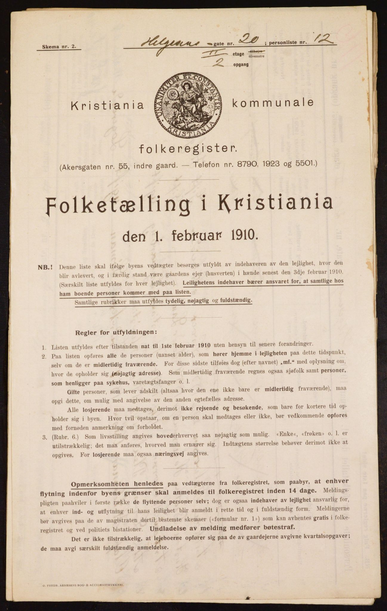 OBA, Municipal Census 1910 for Kristiania, 1910, p. 36659