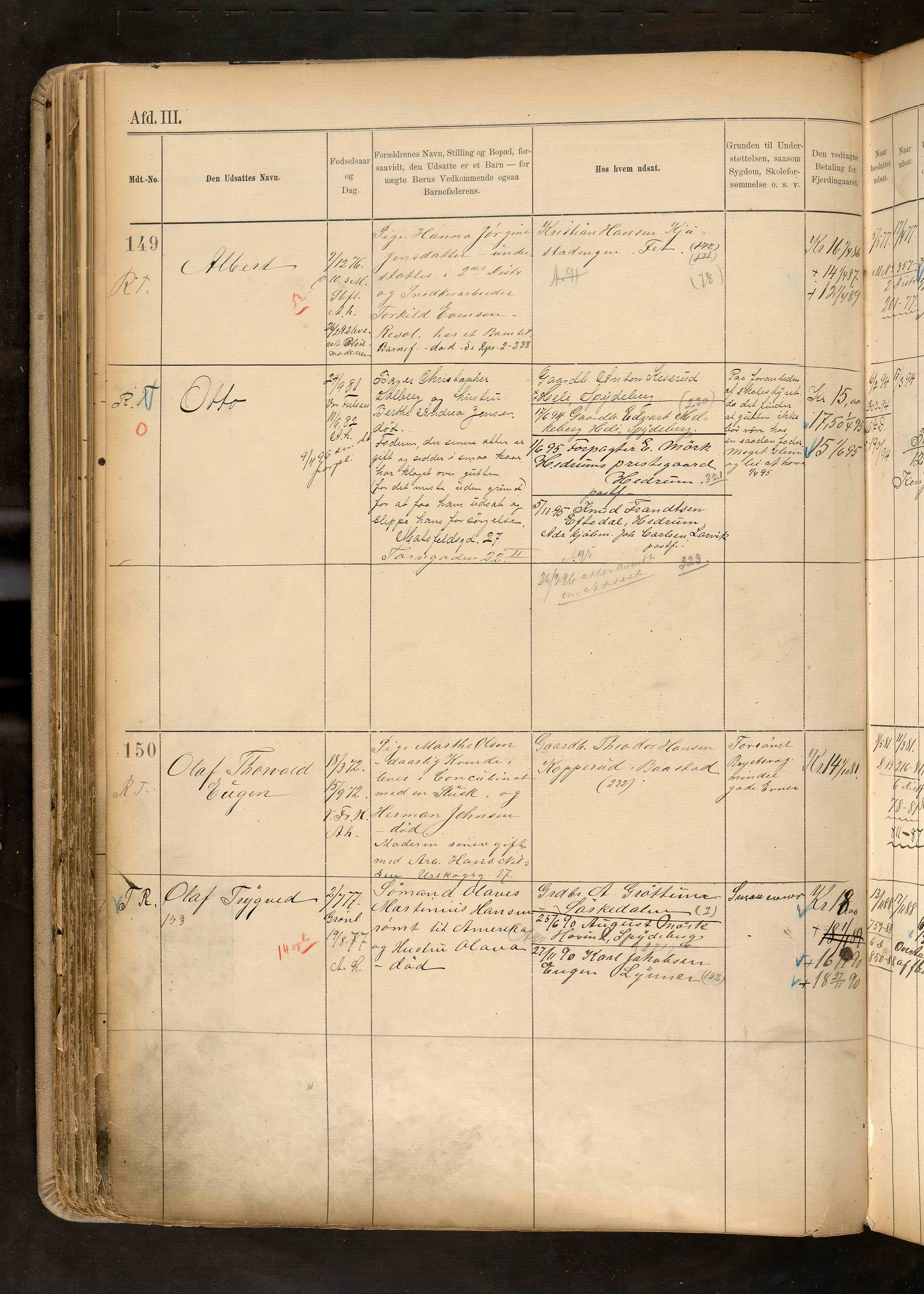 Fattigvesenet, OBA/A-20045/H/Hd/L0003: Manntallsprotokoll. Mnr. 1-500, 1887-1897, p. 206