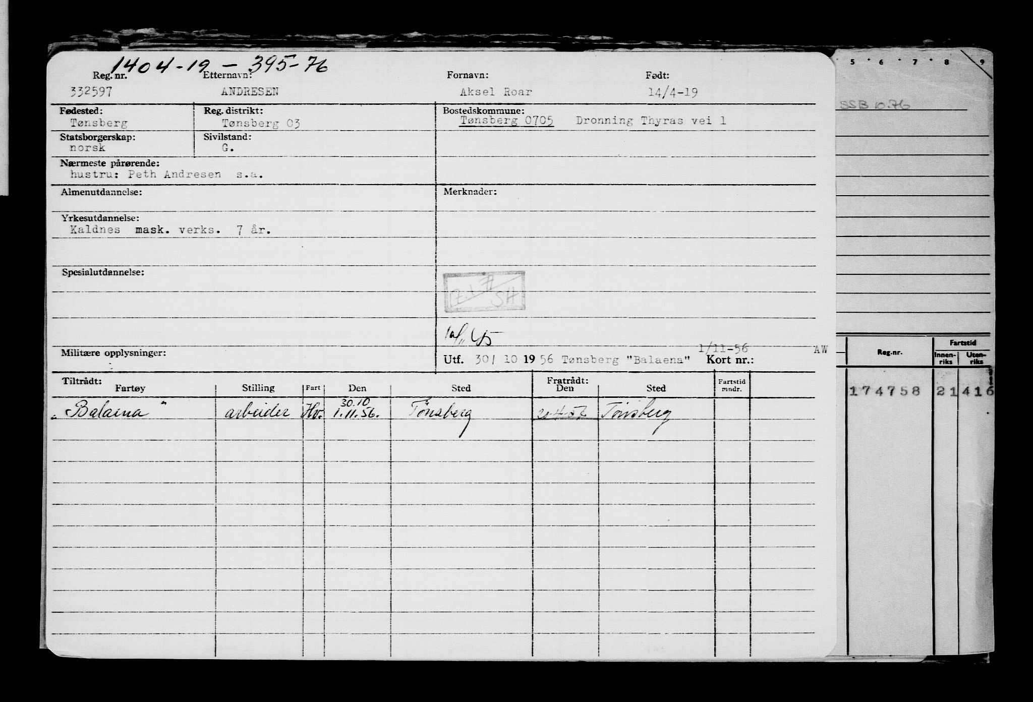 Direktoratet for sjømenn, AV/RA-S-3545/G/Gb/L0168: Hovedkort, 1919, p. 5