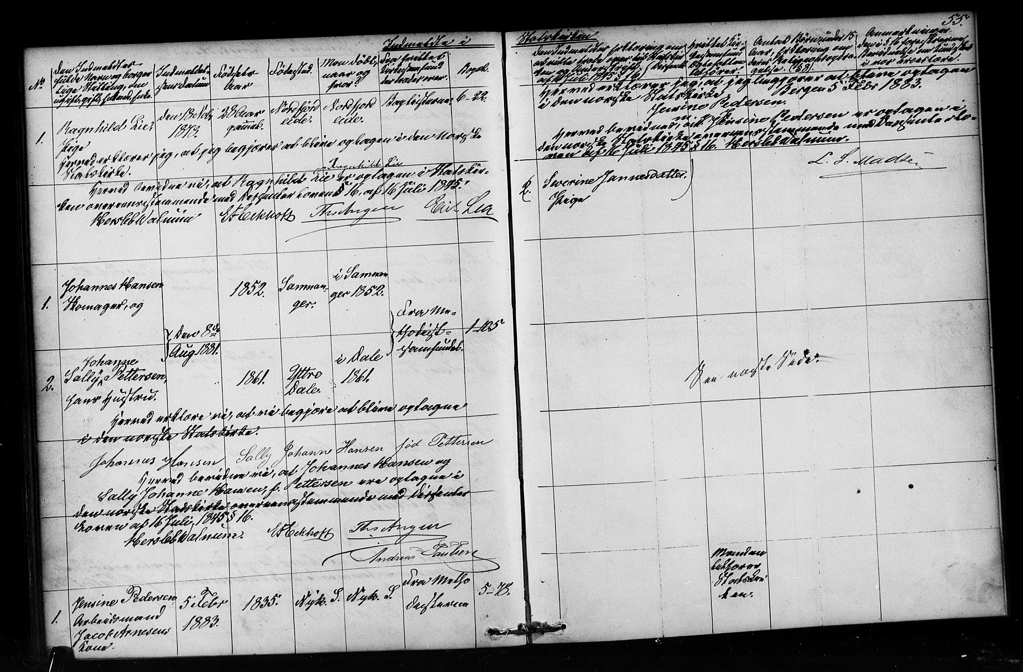 Nykirken Sokneprestembete, SAB/A-77101/H/Haa/L0052: Parish register (official) no. H 1, 1858-1896, p. 55
