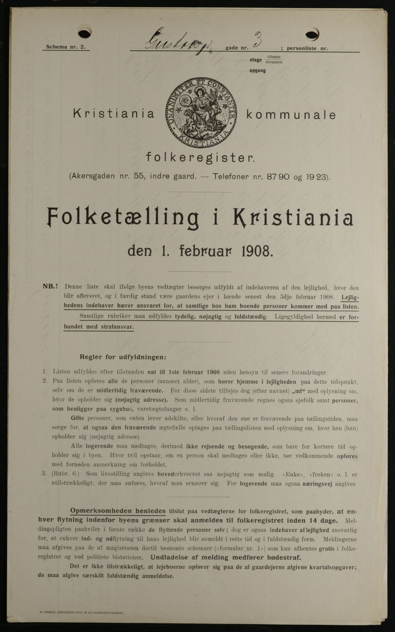 OBA, Municipal Census 1908 for Kristiania, 1908, p. 29313