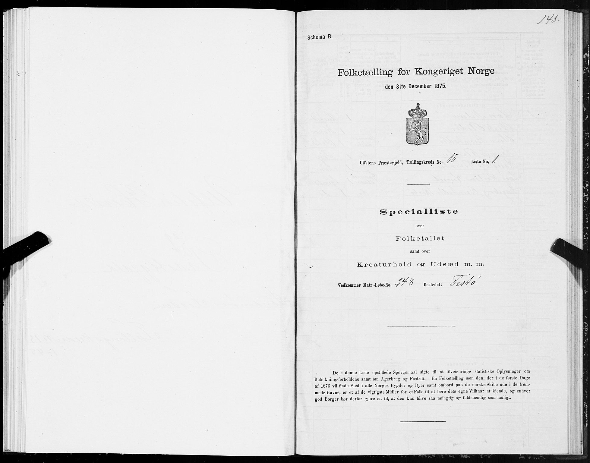 SAT, 1875 census for 1516P Ulstein, 1875, p. 5143