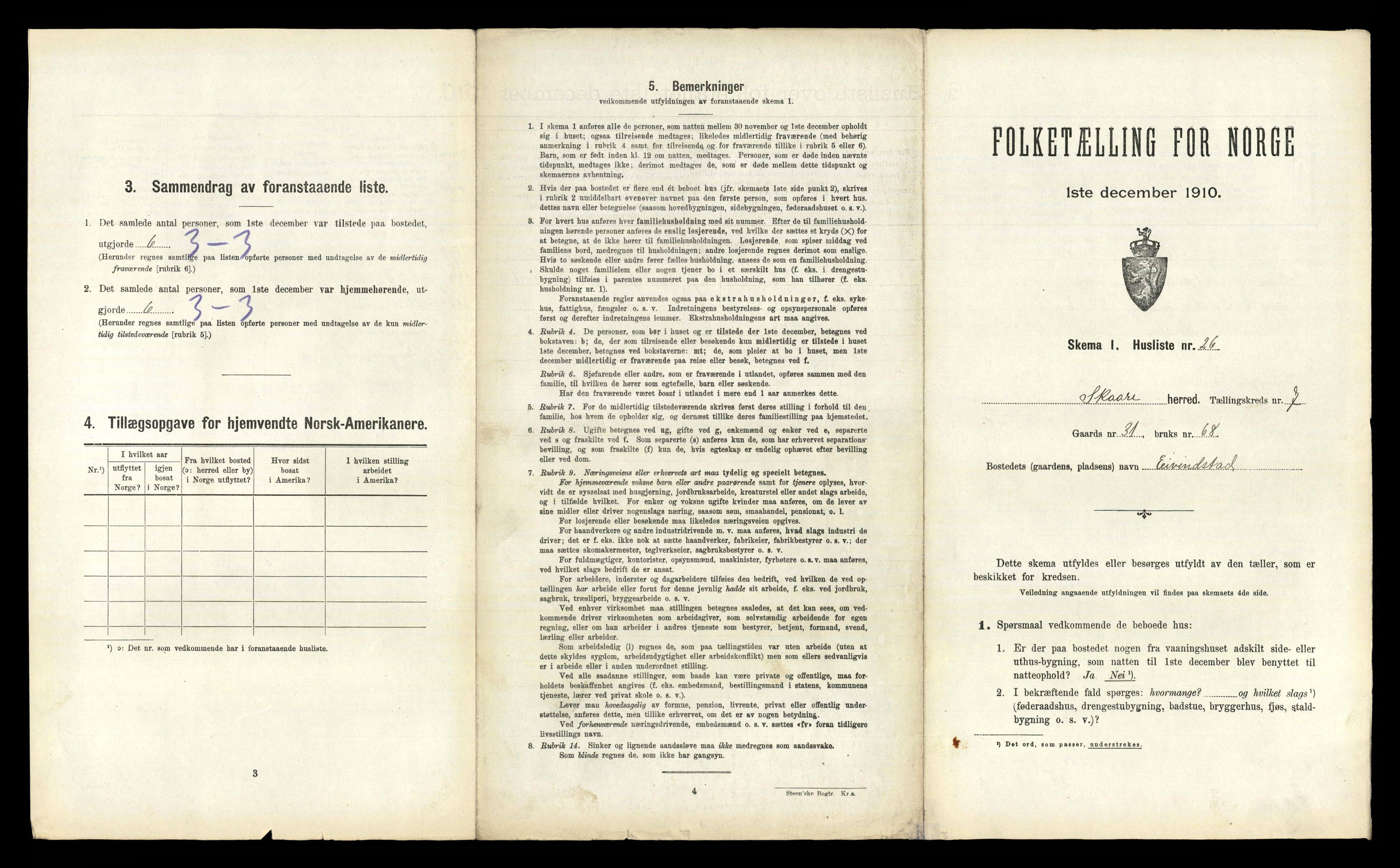 RA, 1910 census for Skåre, 1910, p. 628