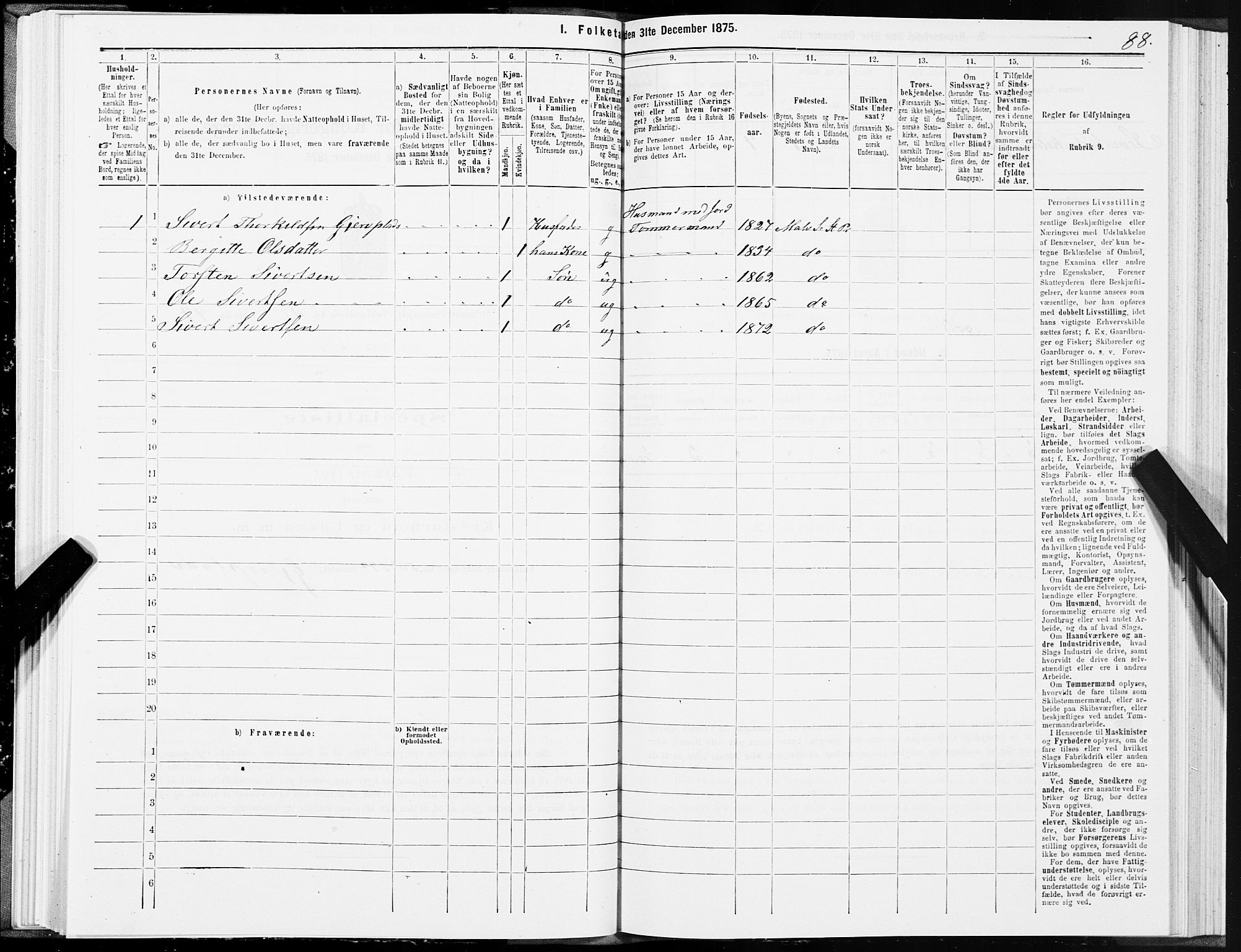 SAT, 1875 census for 1660P Strinda, 1875, p. 7088