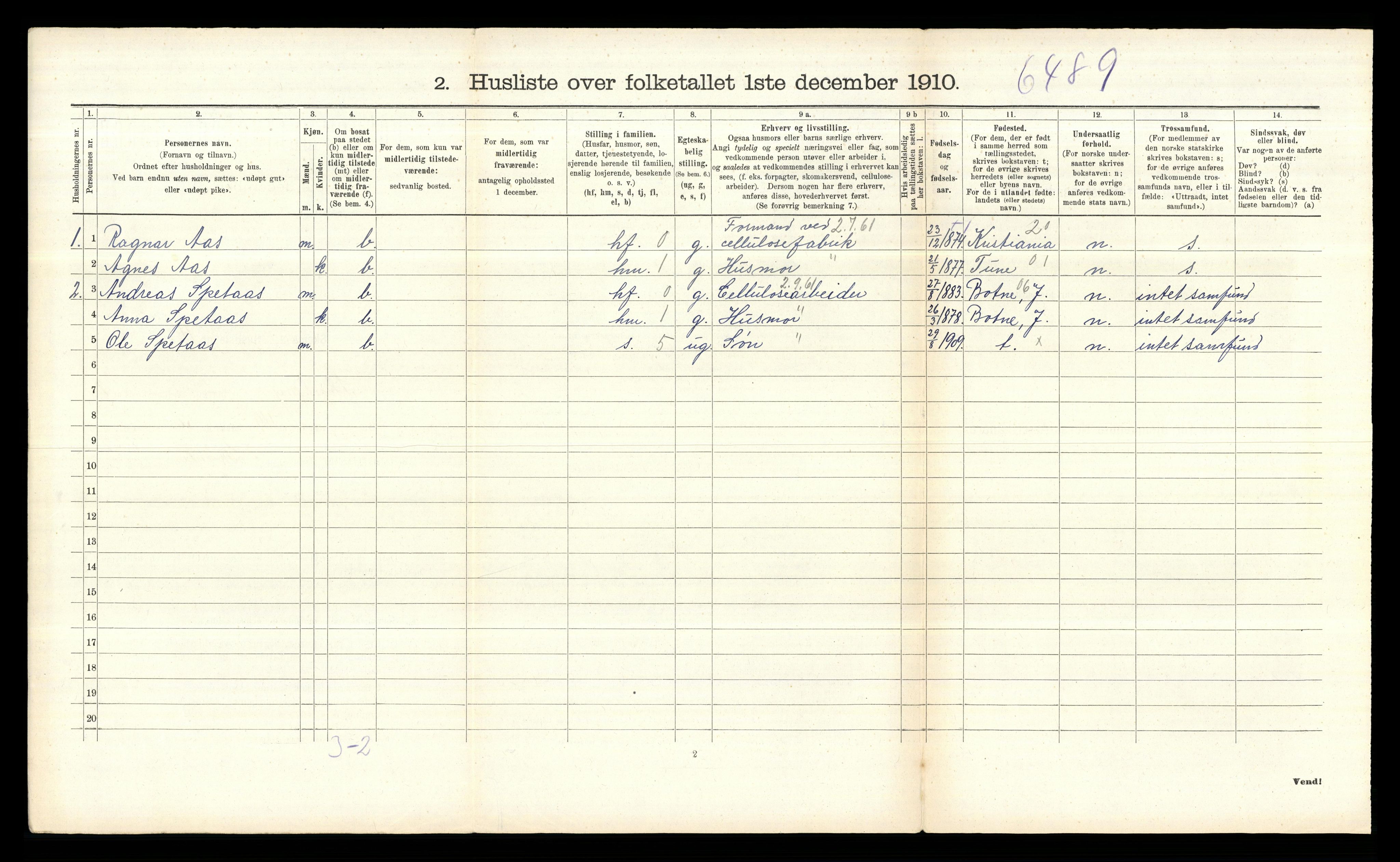 RA, 1910 census for Skjeberg, 1910, p. 373