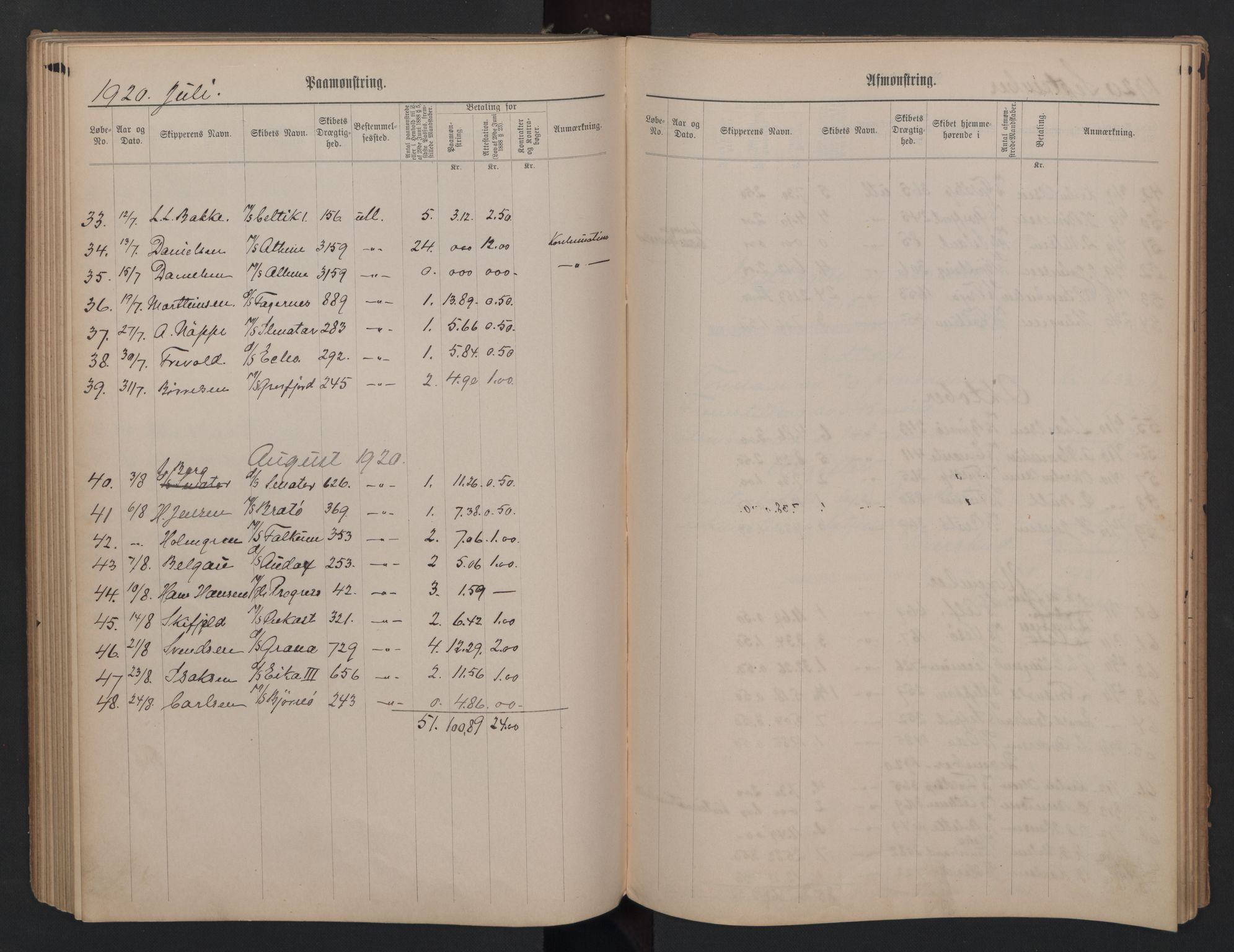 Kragerø innrulleringskontor, AV/SAKO-A-830/H/Ha/L0003: Mønstringsjournal, 1911-1930, p. 72