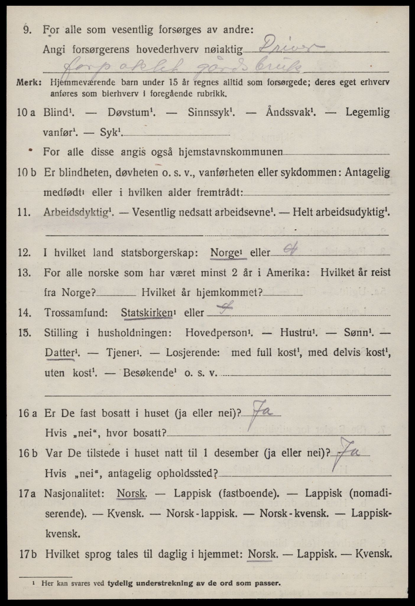 SAT, 1920 census for Geitastrand, 1920, p. 244