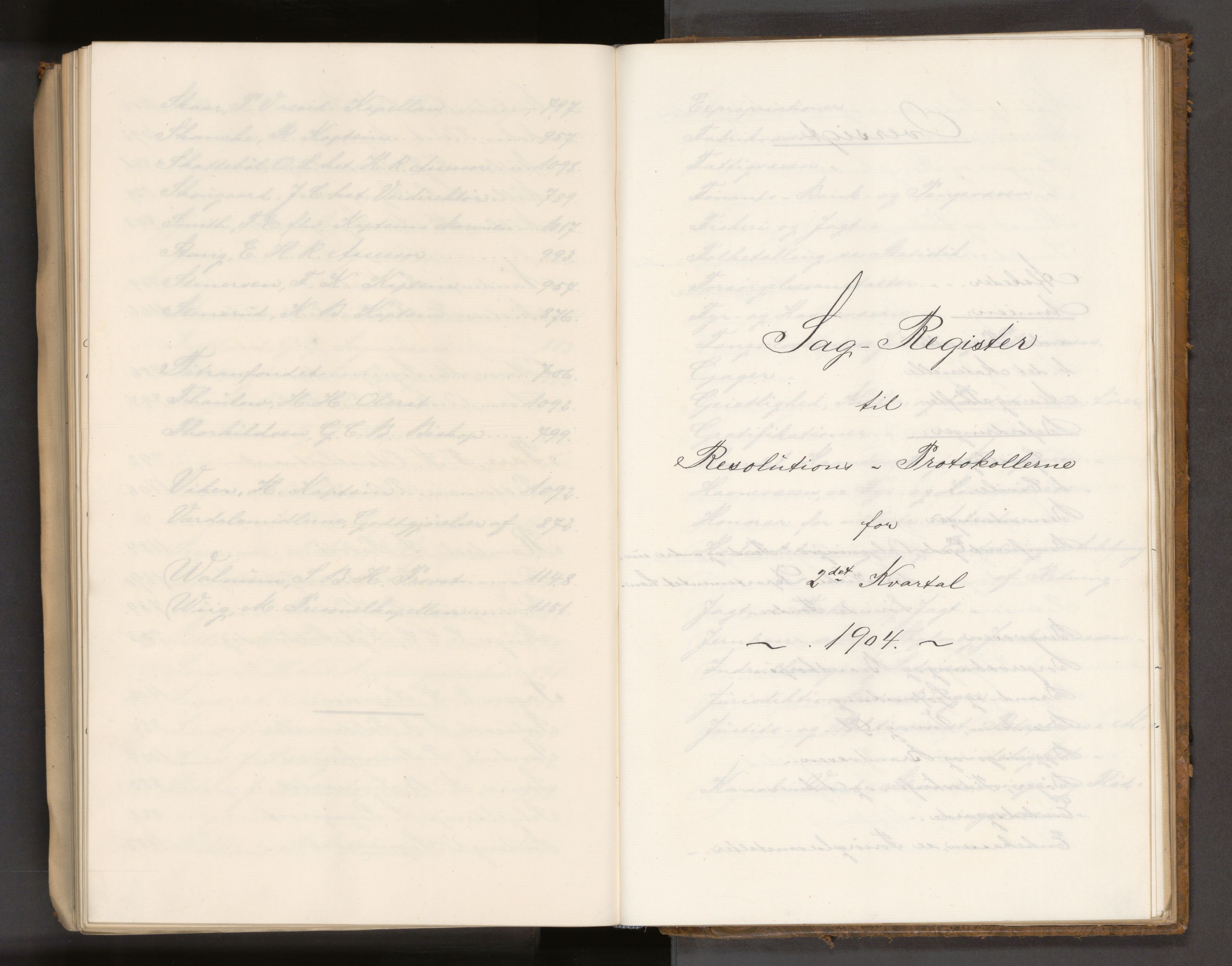 Statsrådssekretariatet, AV/RA-S-1001/A/Ab/L0200: Kgl. res. nr. 686-1232, 2. kvartal, 1904