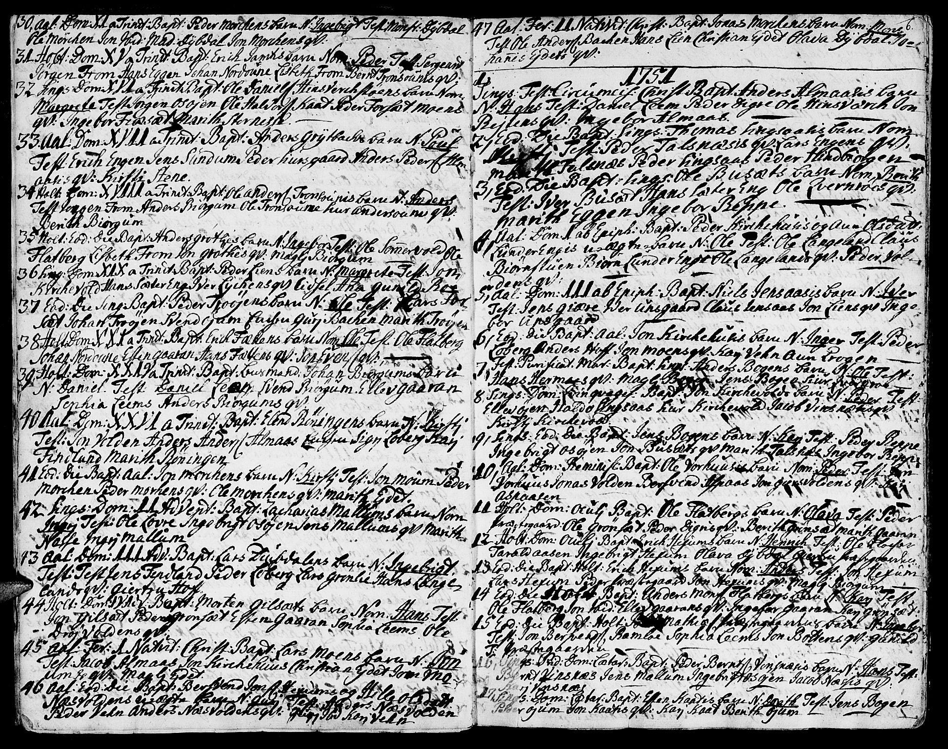Ministerialprotokoller, klokkerbøker og fødselsregistre - Sør-Trøndelag, SAT/A-1456/685/L0952: Parish register (official) no. 685A01, 1745-1804, p. 6
