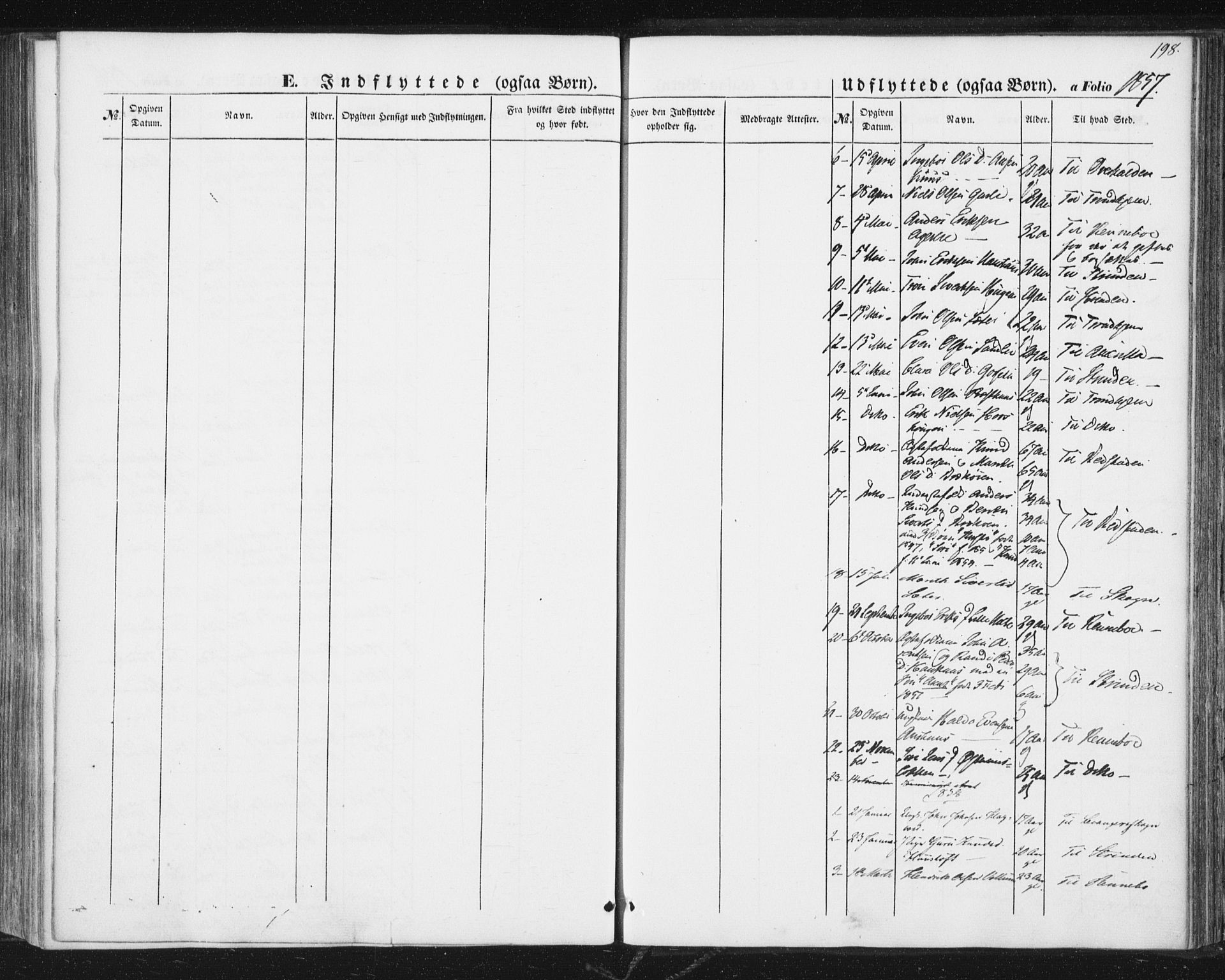 Ministerialprotokoller, klokkerbøker og fødselsregistre - Sør-Trøndelag, SAT/A-1456/689/L1038: Parish register (official) no. 689A03, 1848-1872, p. 198