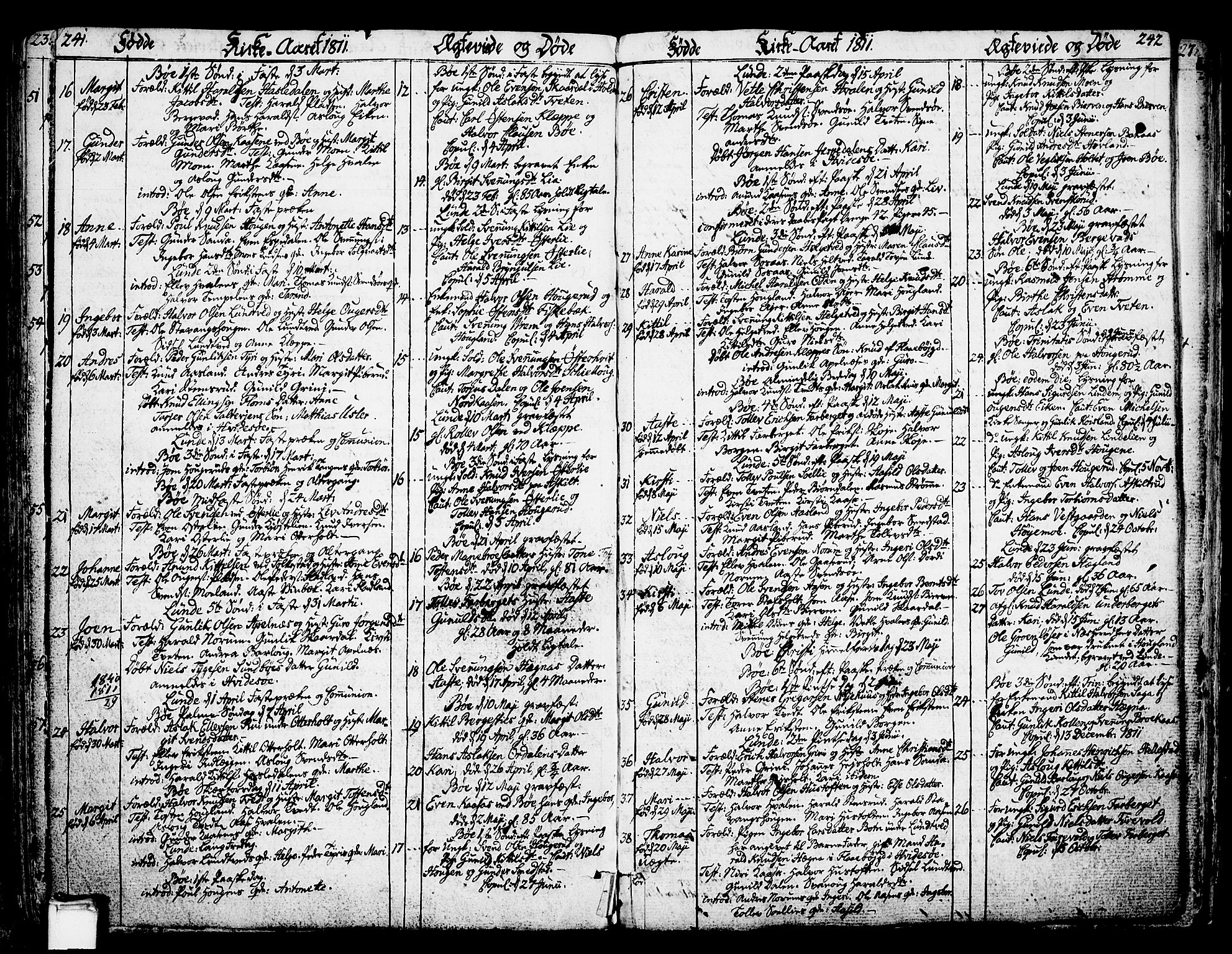 Bø kirkebøker, SAKO/A-257/F/Fa/L0005: Parish register (official) no. 5, 1785-1815, p. 241-242