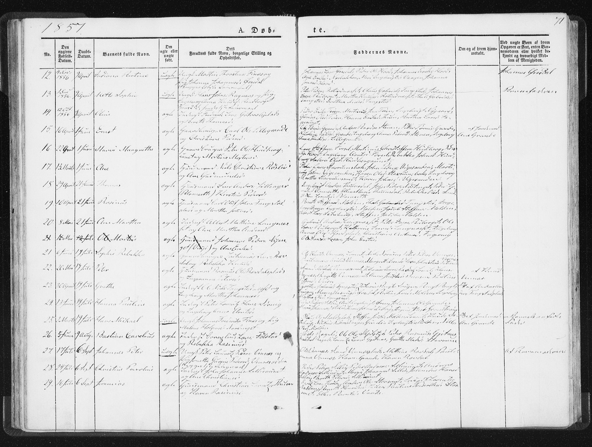 Ministerialprotokoller, klokkerbøker og fødselsregistre - Nord-Trøndelag, SAT/A-1458/744/L0418: Parish register (official) no. 744A02, 1843-1866, p. 71