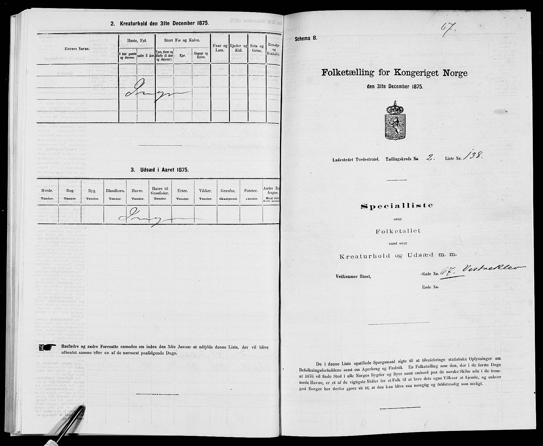 SAK, 1875 census for 0902B Holt/Tvedestrand, 1875, p. 295