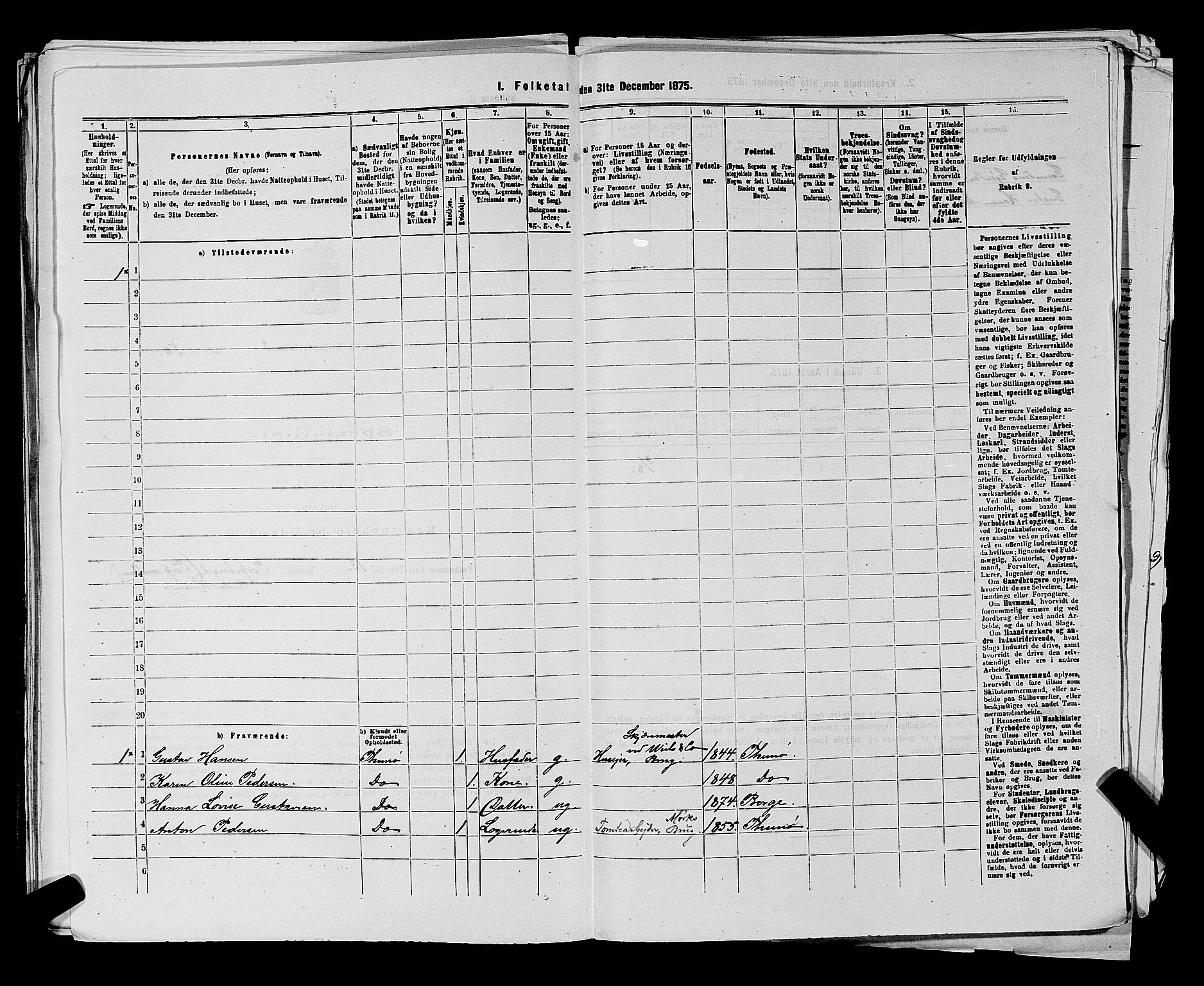 RA, 1875 census for 0113P Borge, 1875, p. 490