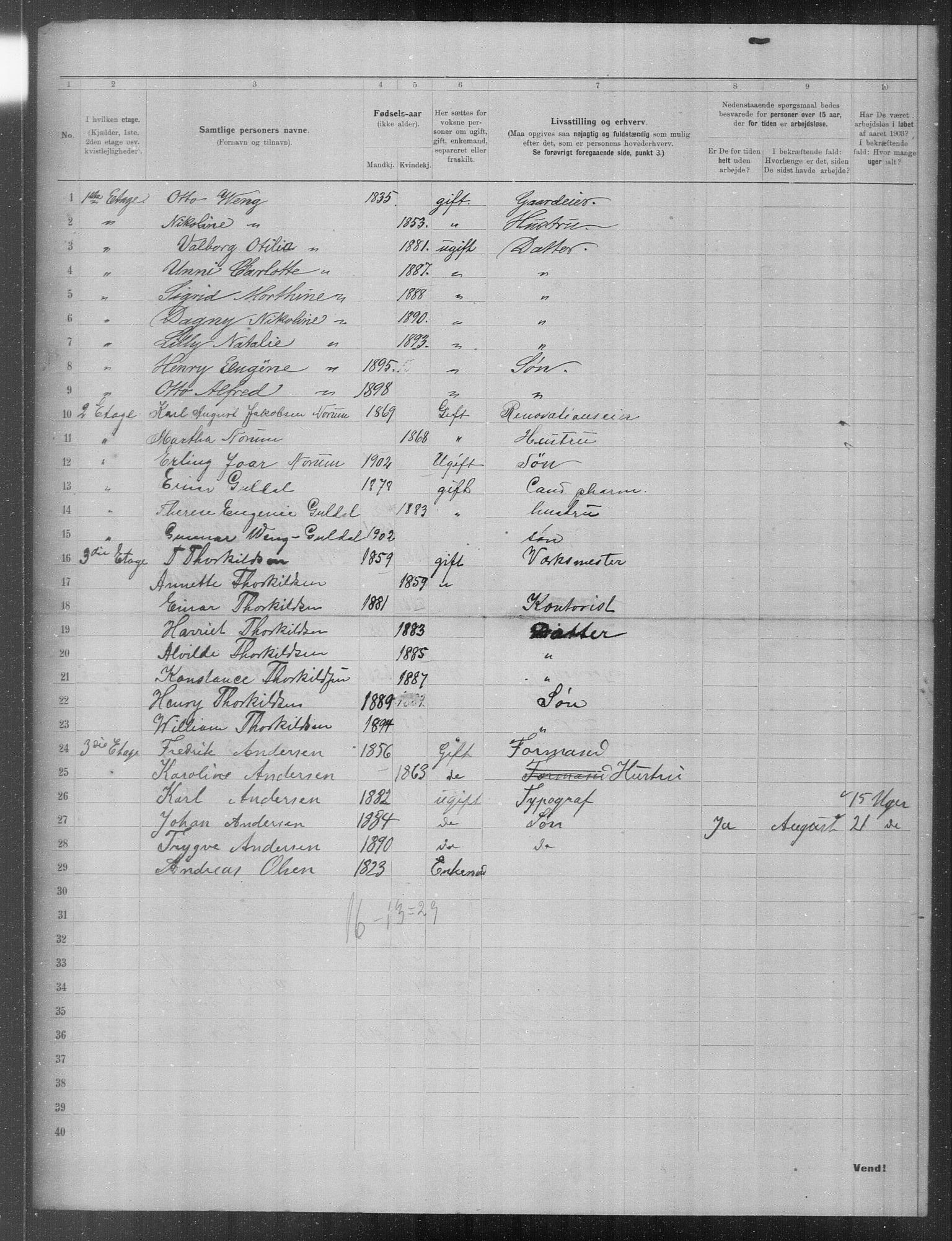 OBA, Municipal Census 1903 for Kristiania, 1903, p. 18764