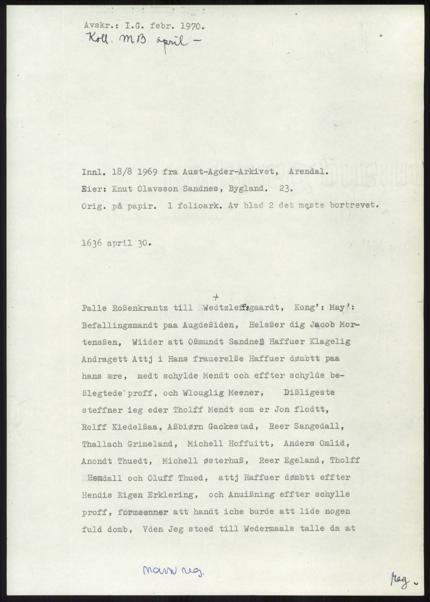 Samlinger til kildeutgivelse, Diplomavskriftsamlingen, RA/EA-4053/H/Ha, p. 1912