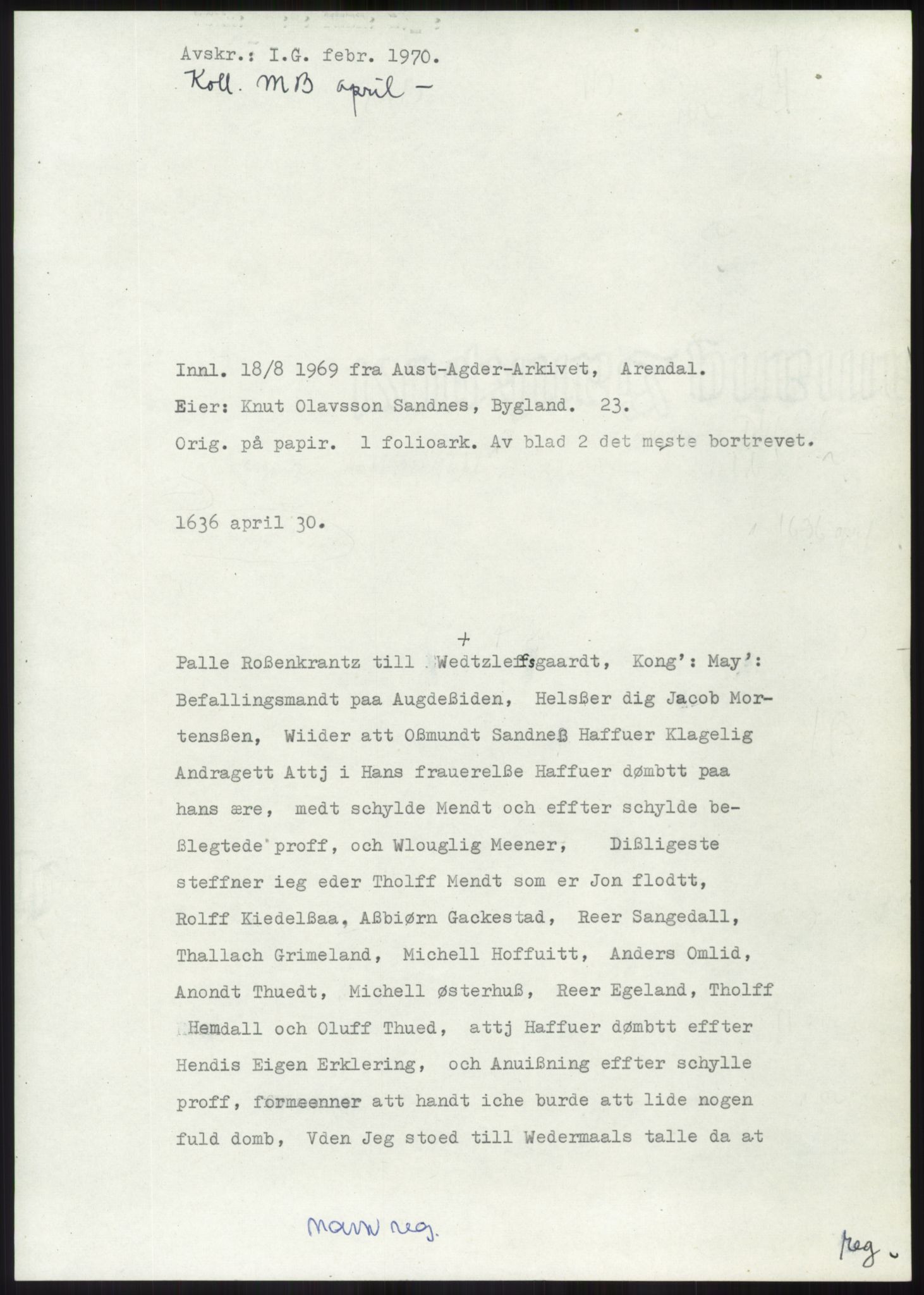 Samlinger til kildeutgivelse, Diplomavskriftsamlingen, AV/RA-EA-4053/H/Ha, p. 1912