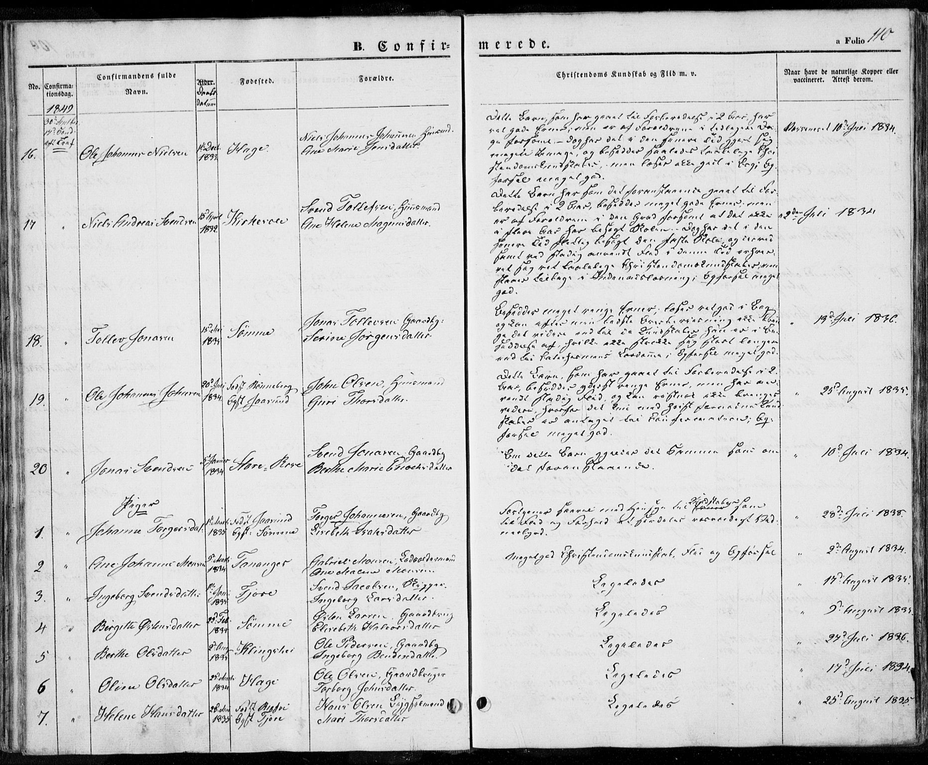 Håland sokneprestkontor, AV/SAST-A-101802/001/30BA/L0006: Parish register (official) no. A 6, 1842-1853, p. 110