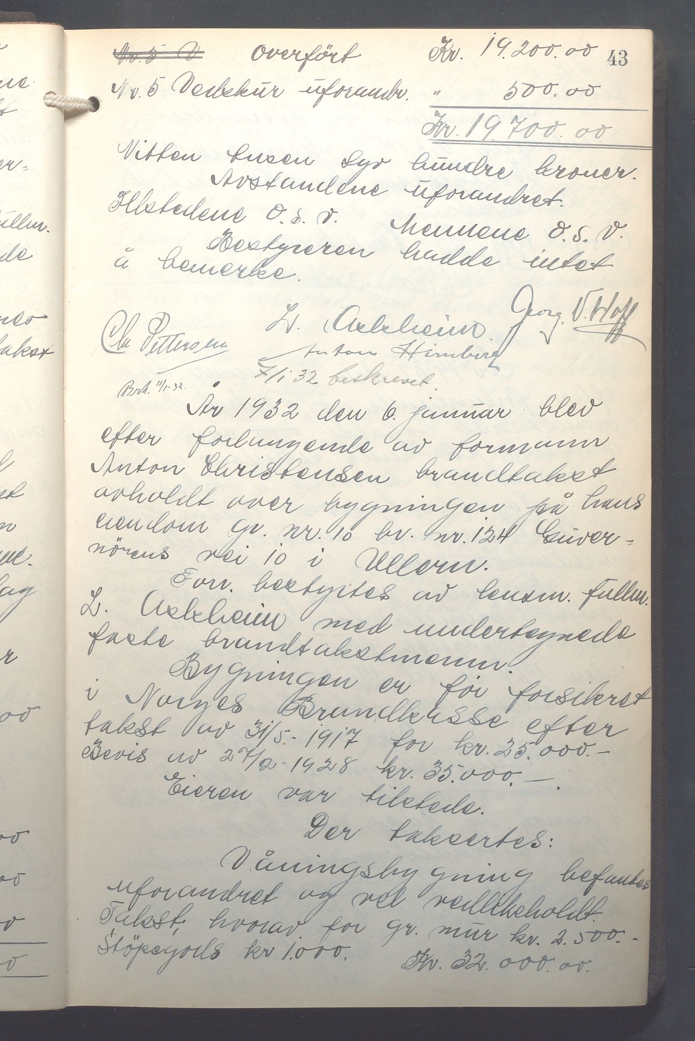 Lensmennene i Aker, OBA/A-10133/F/Fb/L0004: Branntakstprotokoll, 1931-1937, p. 43