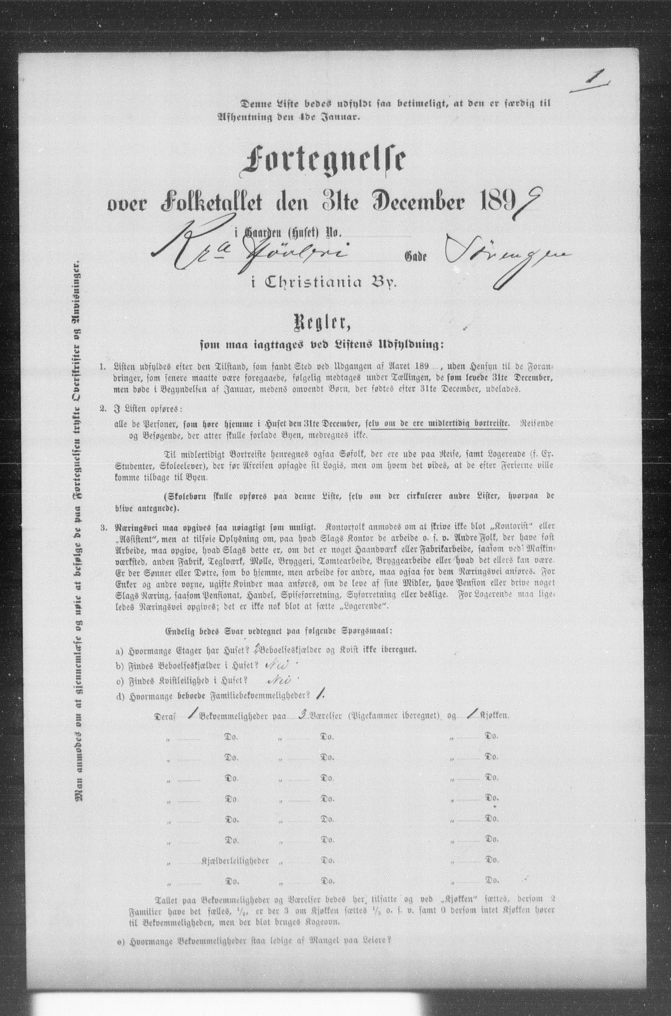 OBA, Municipal Census 1899 for Kristiania, 1899, p. 13834