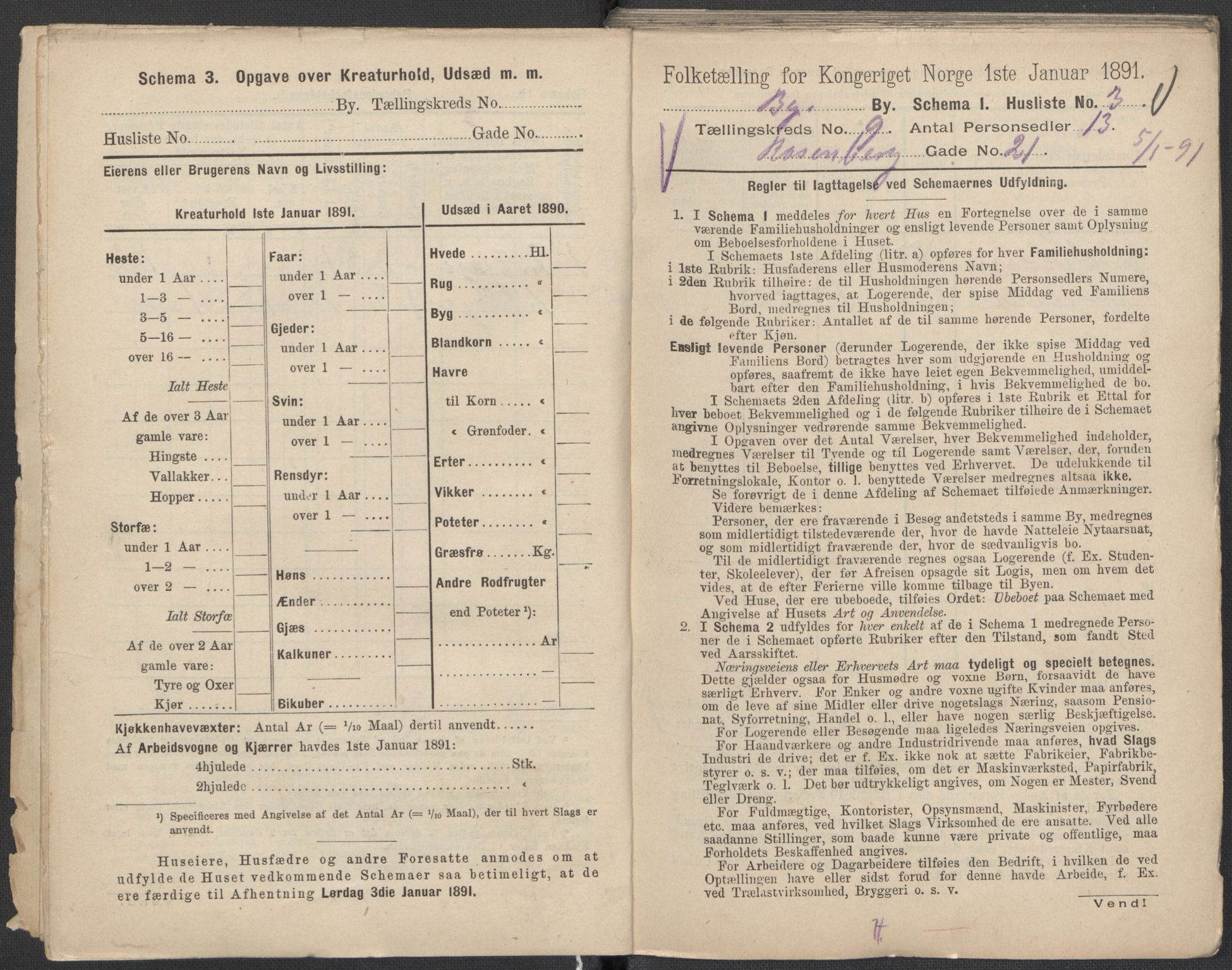 RA, 1891 Census for 1301 Bergen, 1891, p. 1496