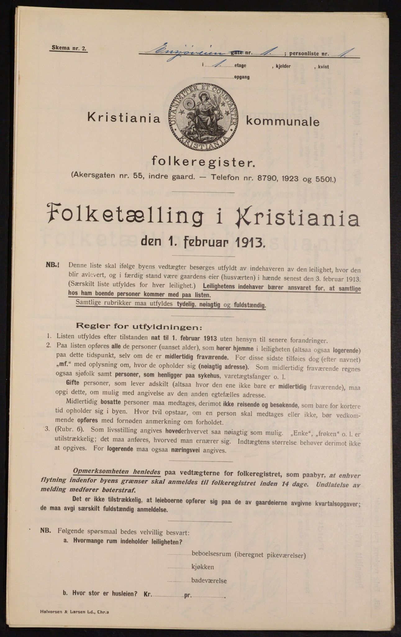 OBA, Municipal Census 1913 for Kristiania, 1913, p. 22037