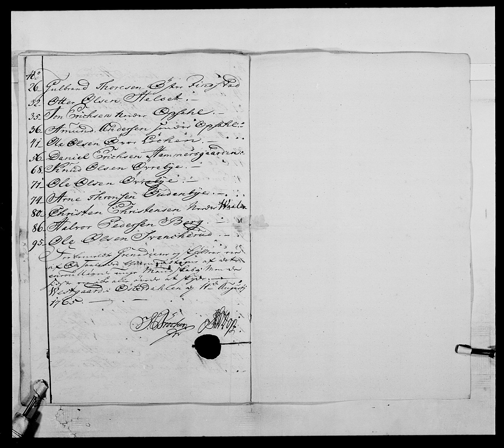 Kommanderende general (KG I) med Det norske krigsdirektorium, AV/RA-EA-5419/E/Ea/L0503b: 1. Opplandske regiment, 1764-1765, p. 309