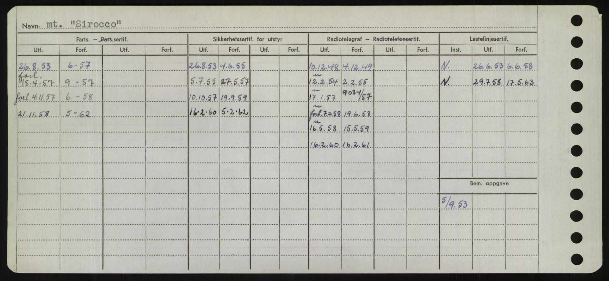 Sjøfartsdirektoratet med forløpere, Skipsmålingen, RA/S-1627/H/Hd/L0033: Fartøy, Sevi-Sjø, p. 274