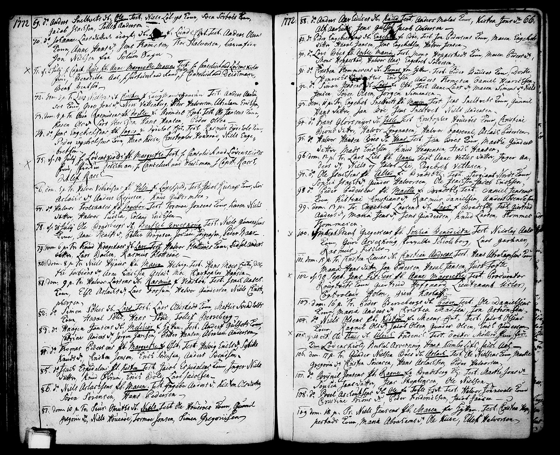 Gjerpen kirkebøker, AV/SAKO-A-265/F/Fa/L0002: Parish register (official) no. I 2, 1747-1795, p. 66