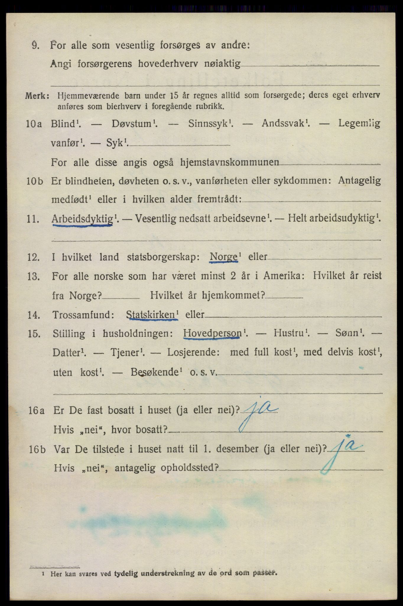 SAKO, 1920 census for Bamble, 1920, p. 5884