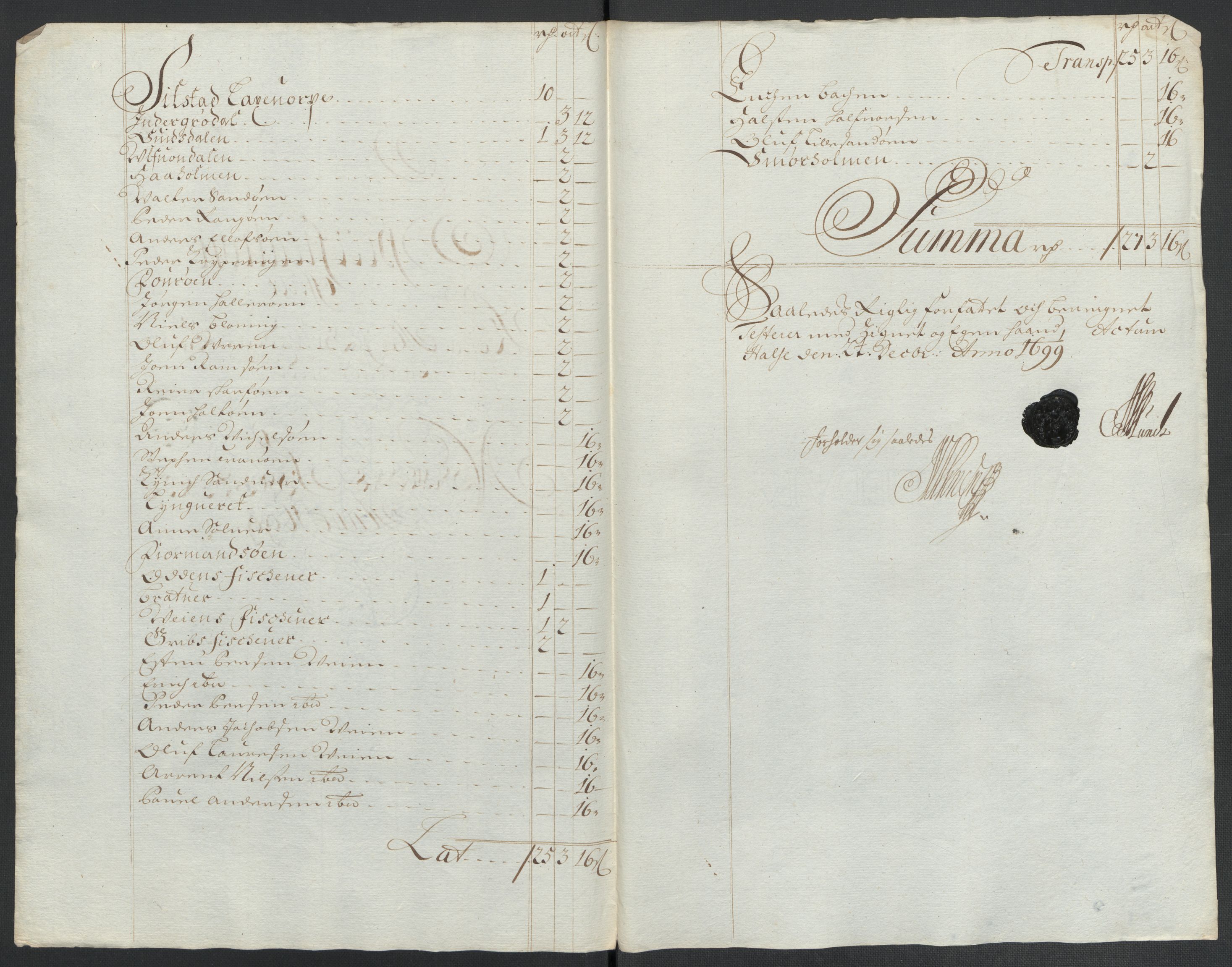 Rentekammeret inntil 1814, Reviderte regnskaper, Fogderegnskap, AV/RA-EA-4092/R56/L3738: Fogderegnskap Nordmøre, 1699, p. 97