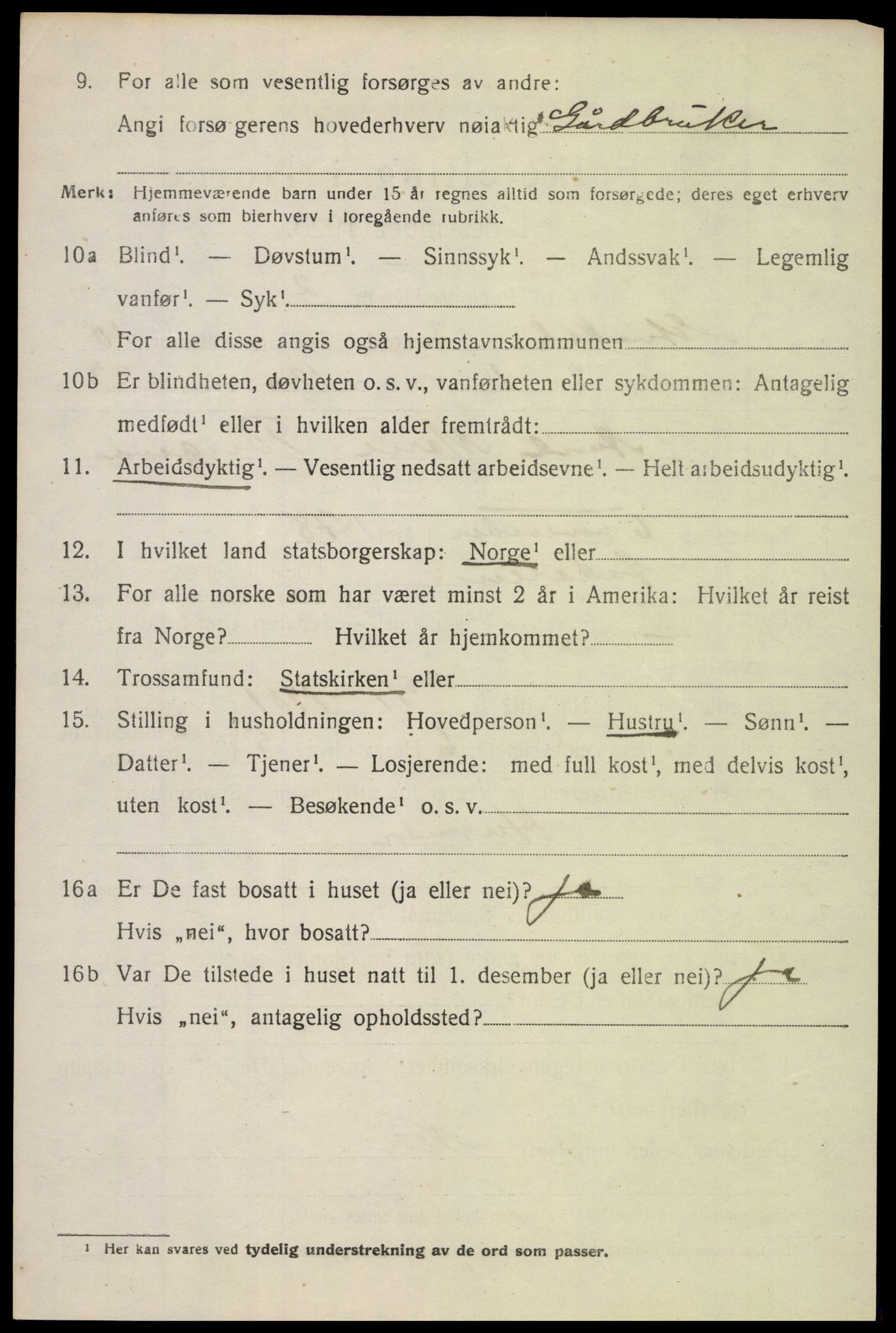 SAH, 1920 census for Etnedal, 1920, p. 4407