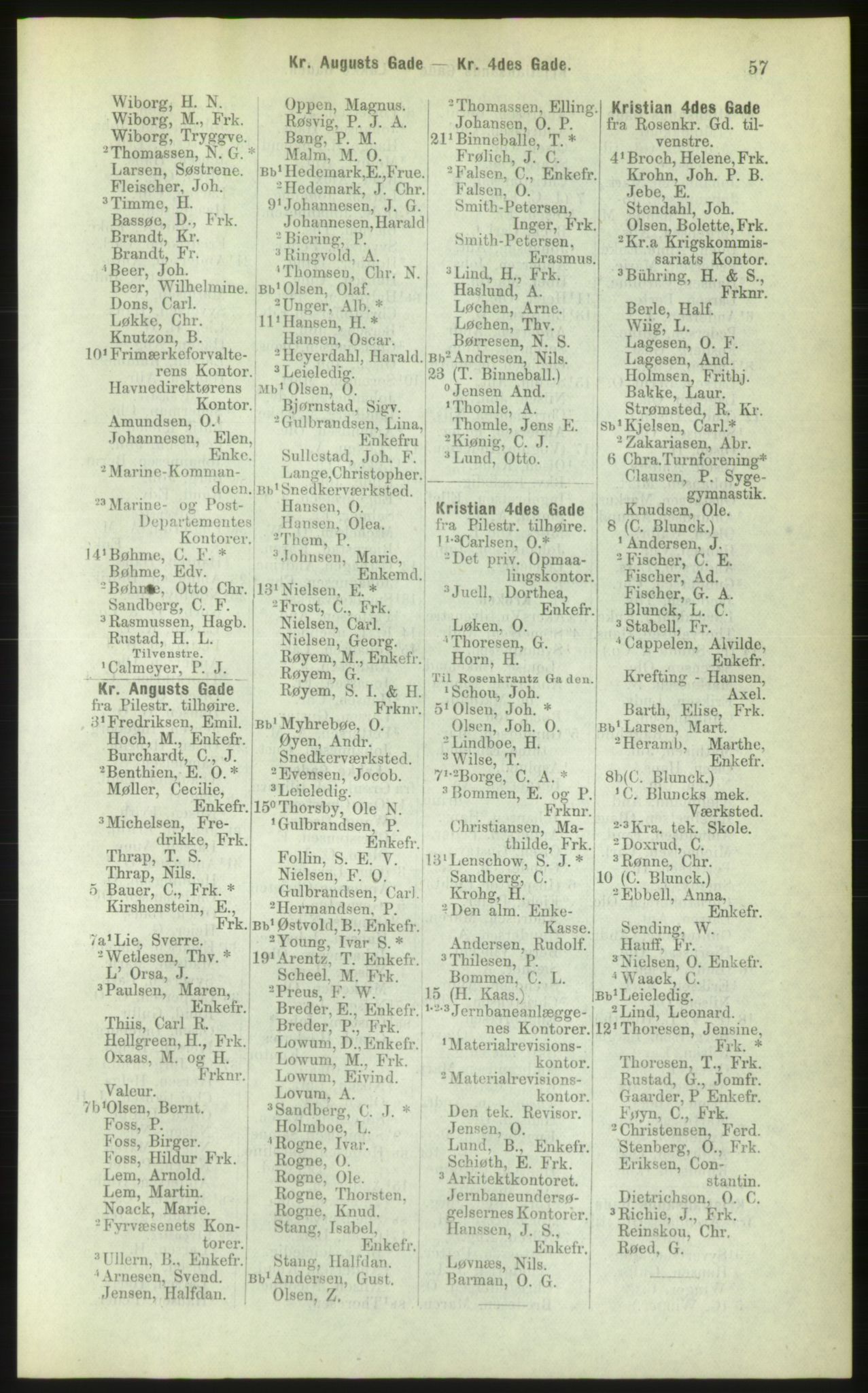 Kristiania/Oslo adressebok, PUBL/-, 1883, p. 57