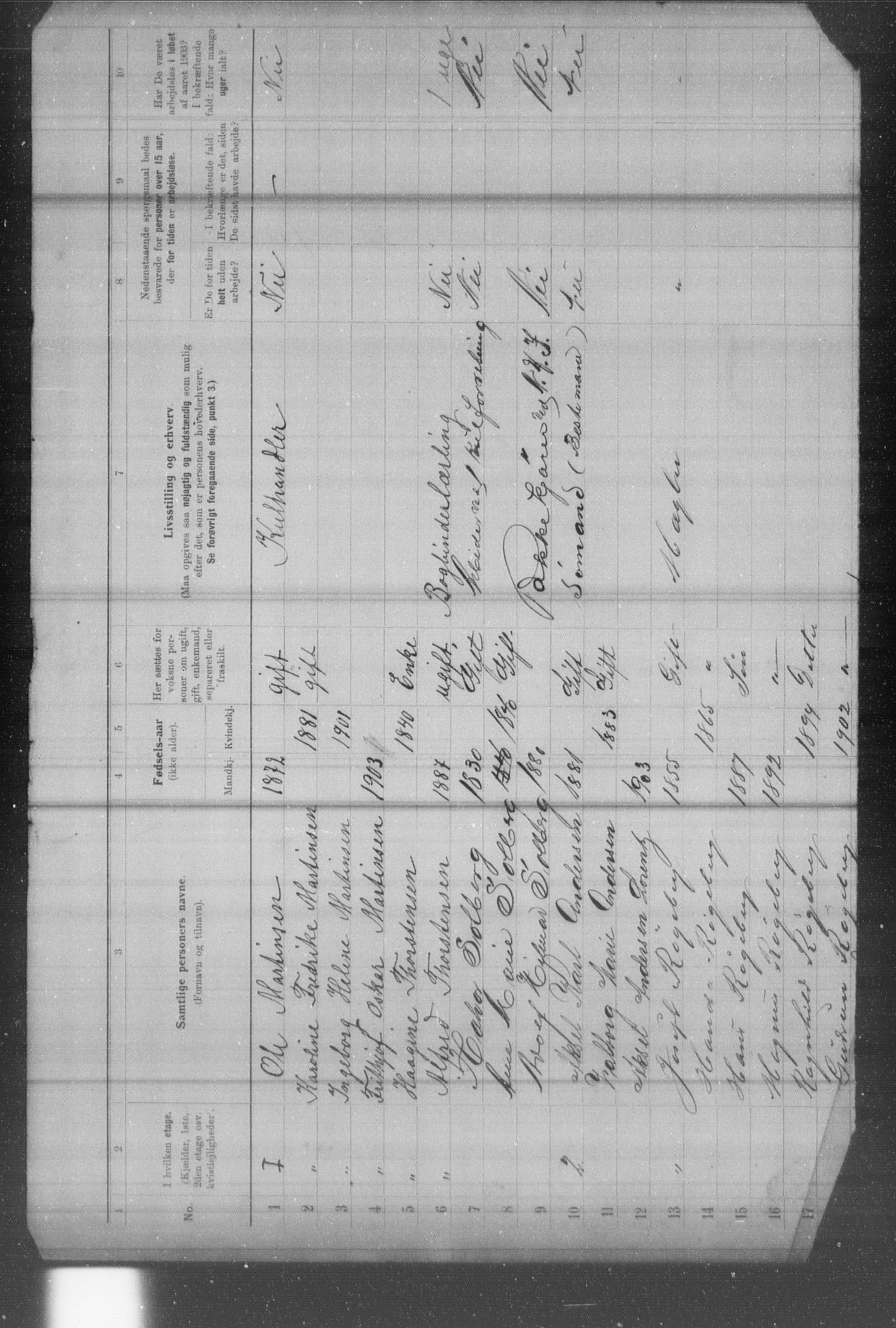 OBA, Municipal Census 1903 for Kristiania, 1903, p. 24981