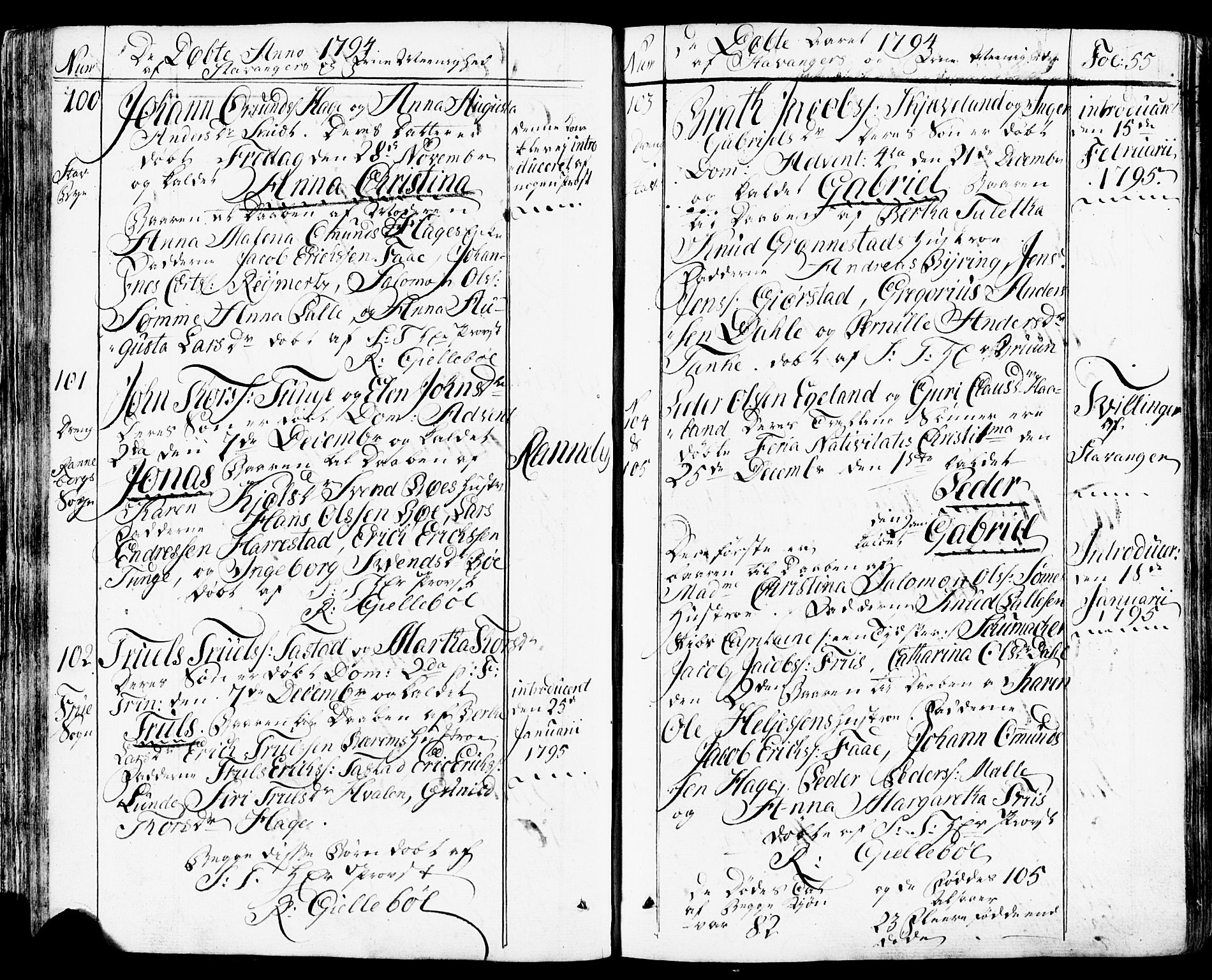 Domkirken sokneprestkontor, SAST/A-101812/001/30/30BB/L0007: Parish register (copy) no. B 7, 1791-1813, p. 55