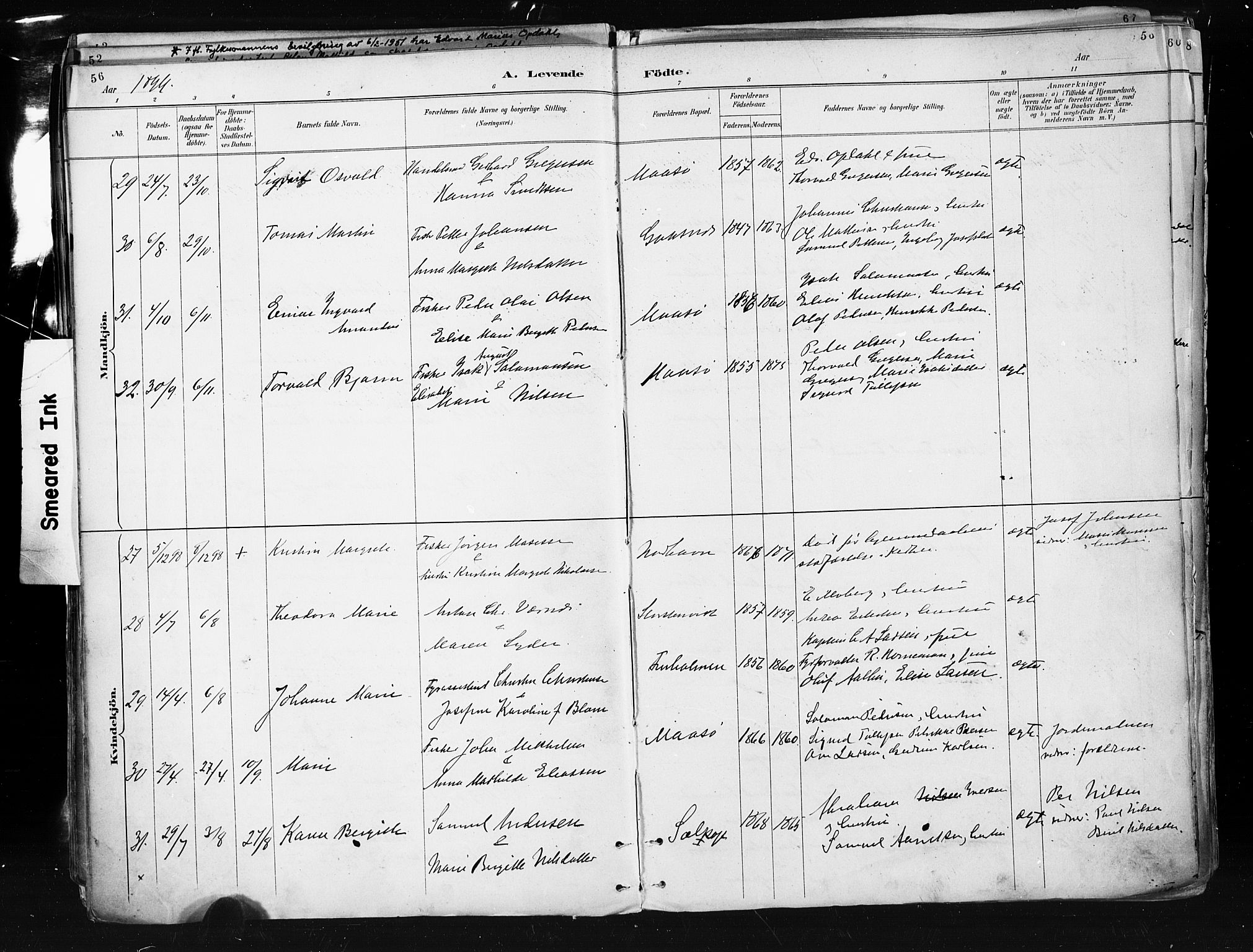 Måsøy sokneprestkontor, AV/SATØ-S-1348/H/Ha/L0005kirke: Parish register (official) no. 5, 1892-1902, p. 56