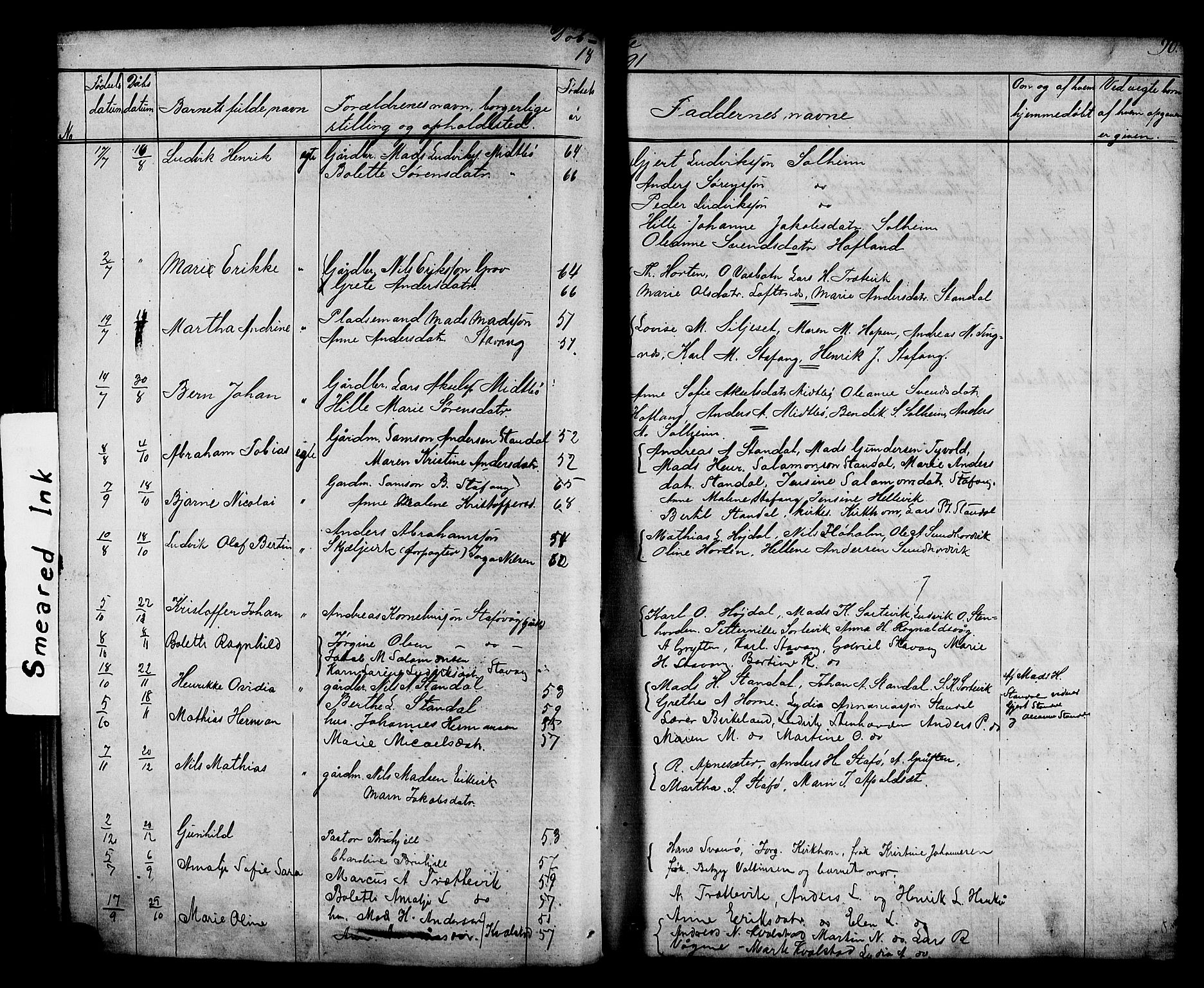 Kinn sokneprestembete, AV/SAB-A-80801/H/Hab/Habc/L0002: Parish register (copy) no. C 2, 1869-1918, p. 90