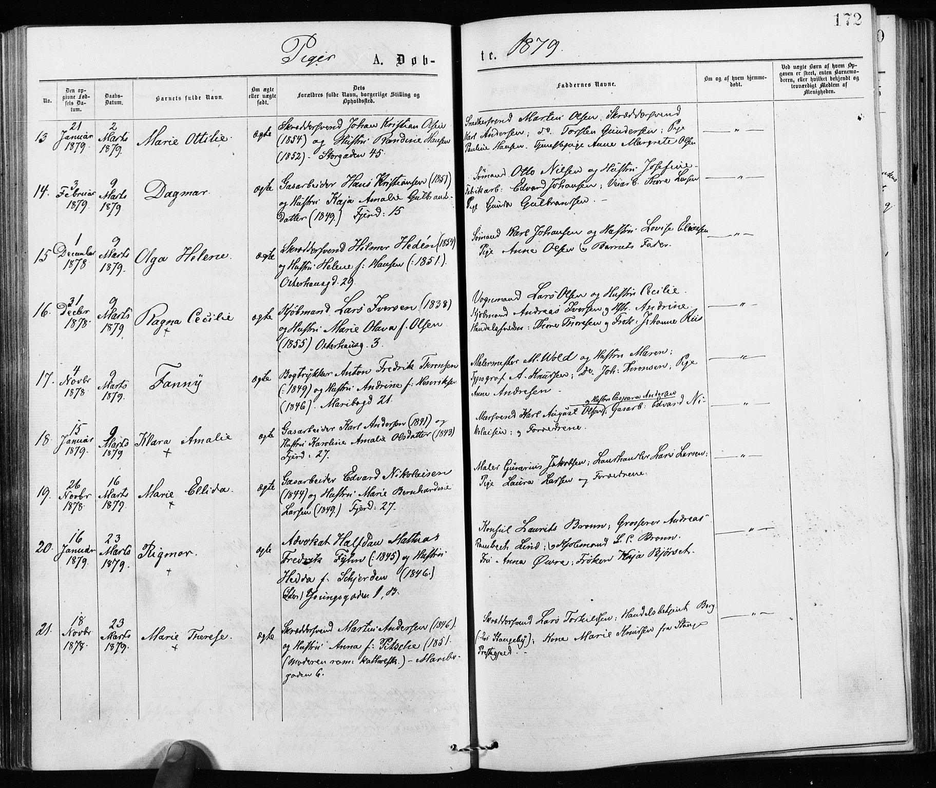 Jakob prestekontor Kirkebøker, AV/SAO-A-10850/F/Fa/L0001: Parish register (official) no. 1, 1875-1924, p. 172