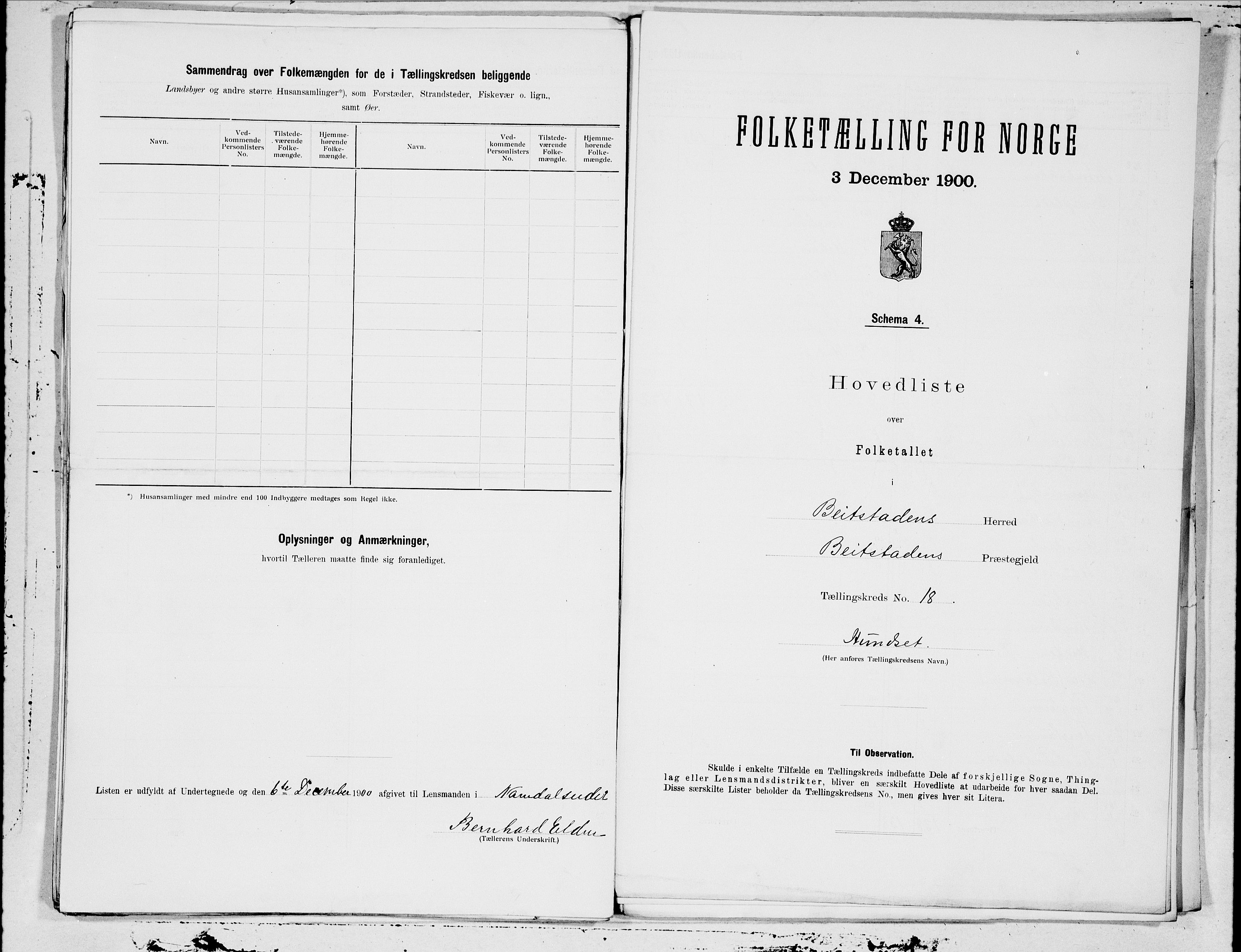 SAT, 1900 census for Beitstad, 1900, p. 36