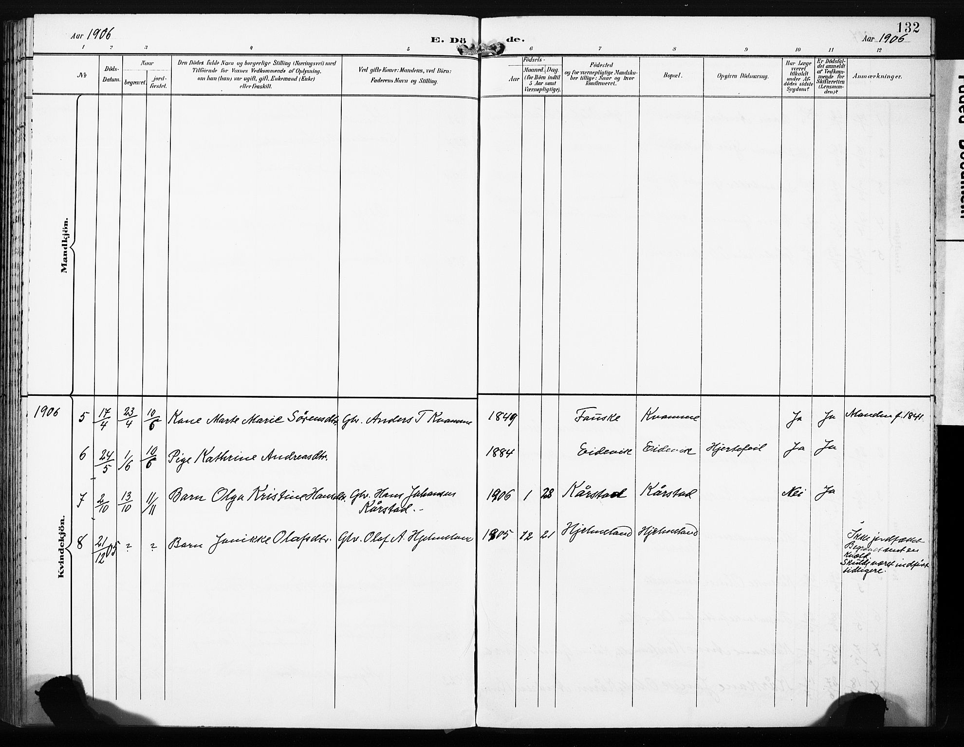 Gaular sokneprestembete, AV/SAB-A-80001/H/Haa: Parish register (official) no. C 2, 1898-1910, p. 132