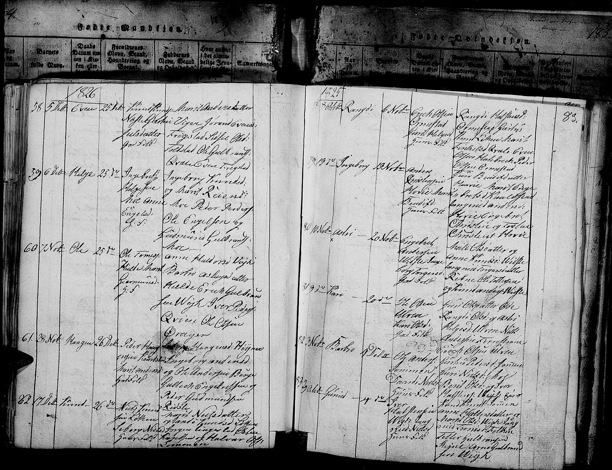 Slidre prestekontor, SAH/PREST-134/H/Ha/Haa/L0002: Parish register (official) no. 2, 1814-1830, p. 187g