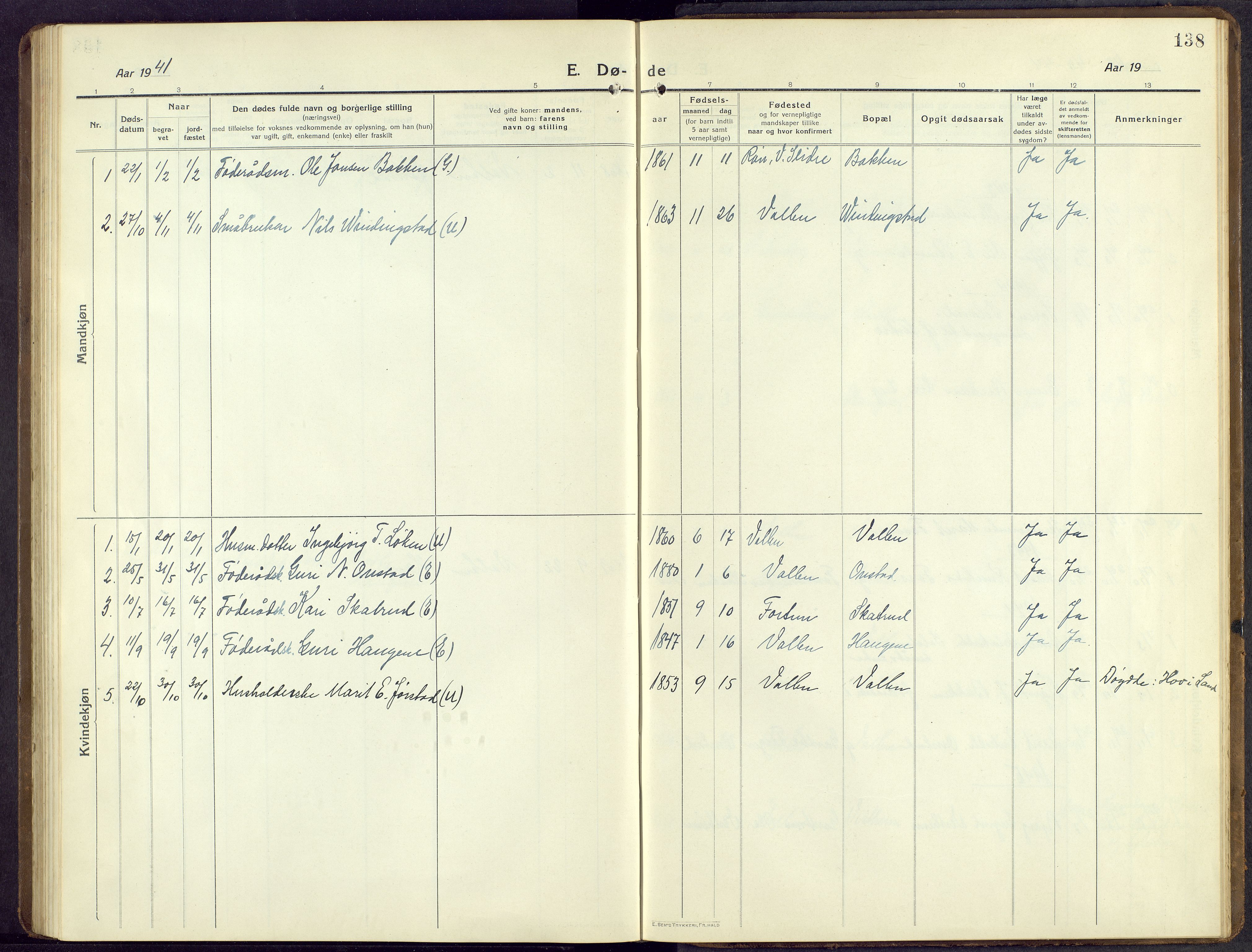 Øystre Slidre prestekontor, AV/SAH-PREST-138/H/Ha/Hab/L0009: Parish register (copy) no. 9, 1917-1952, p. 138