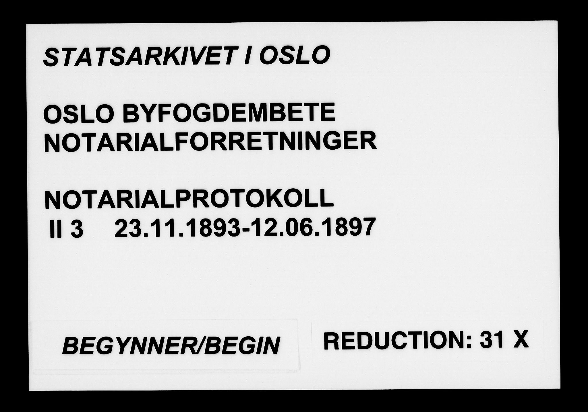 Oslo byfogd avd. I, SAO/A-10220/L/Lb/Lbb/L0003: Notarialprotokoll, rekke II: Vigsler, 1893-1897