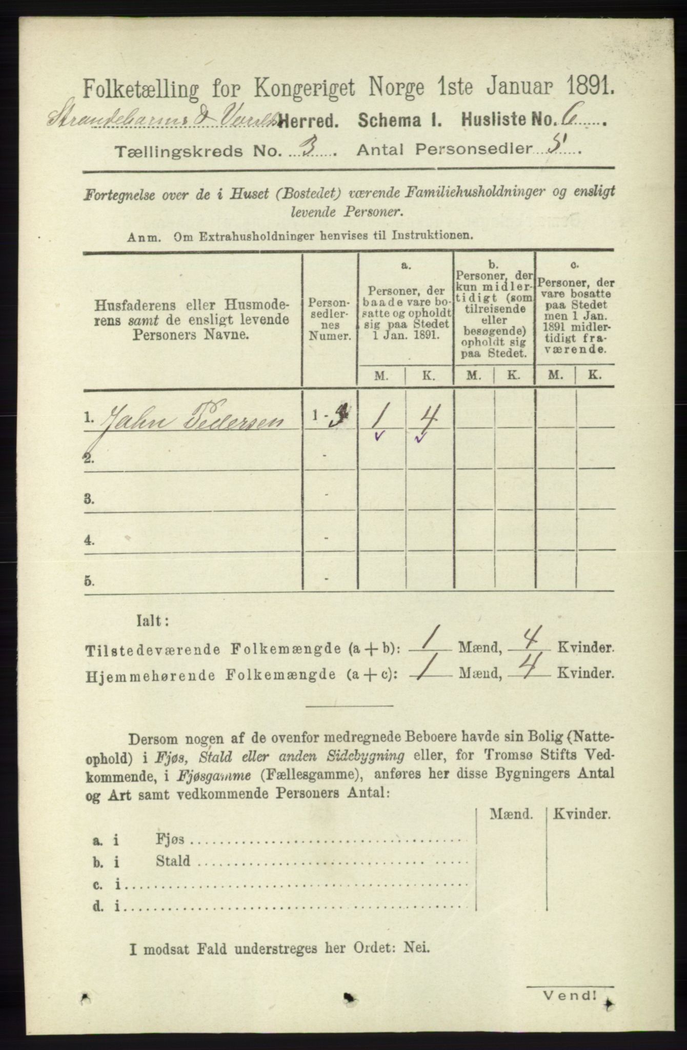 RA, 1891 census for 1226 Strandebarm og Varaldsøy, 1891, p. 1041