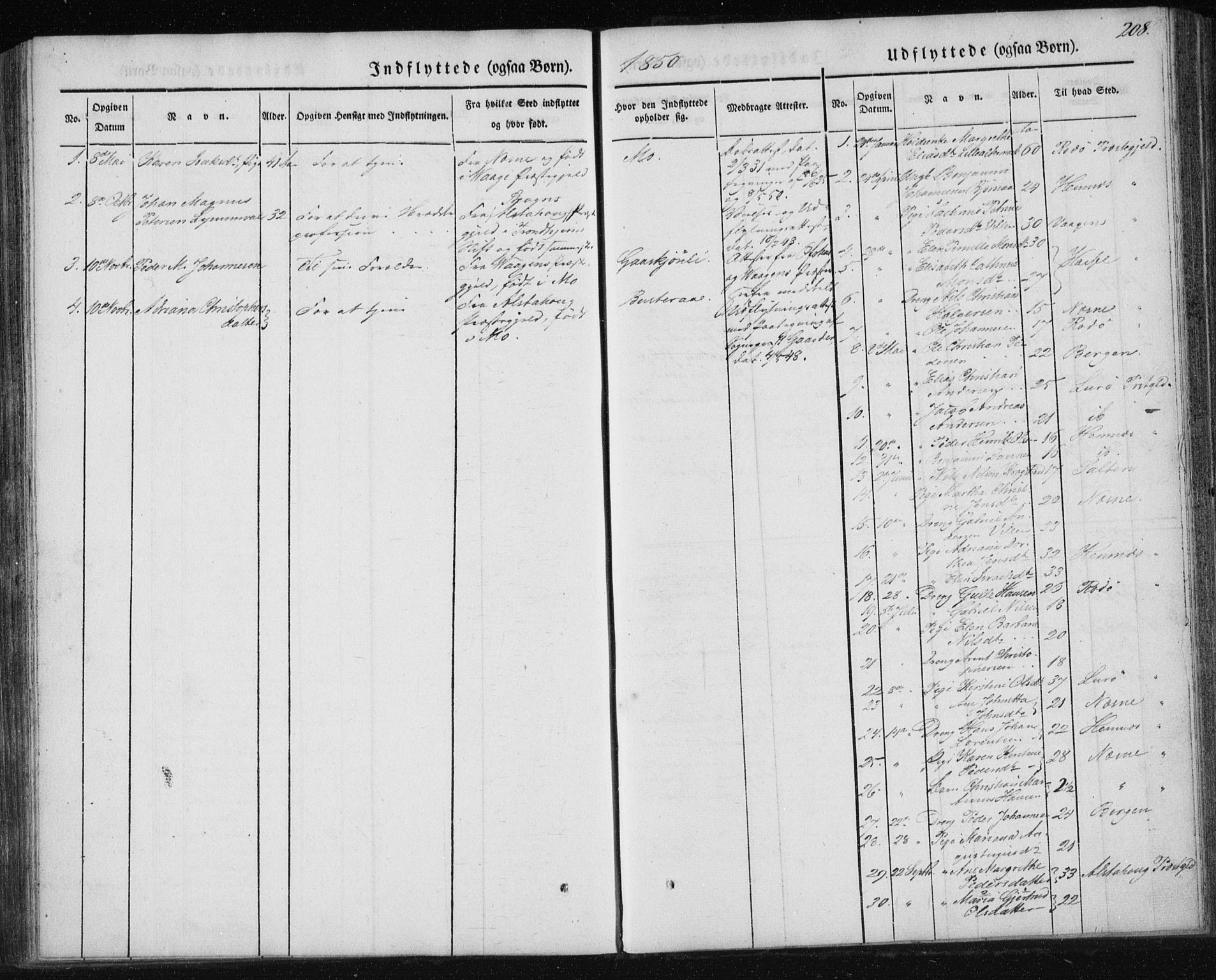 Ministerialprotokoller, klokkerbøker og fødselsregistre - Nordland, SAT/A-1459/827/L0391: Parish register (official) no. 827A03, 1842-1852, p. 208